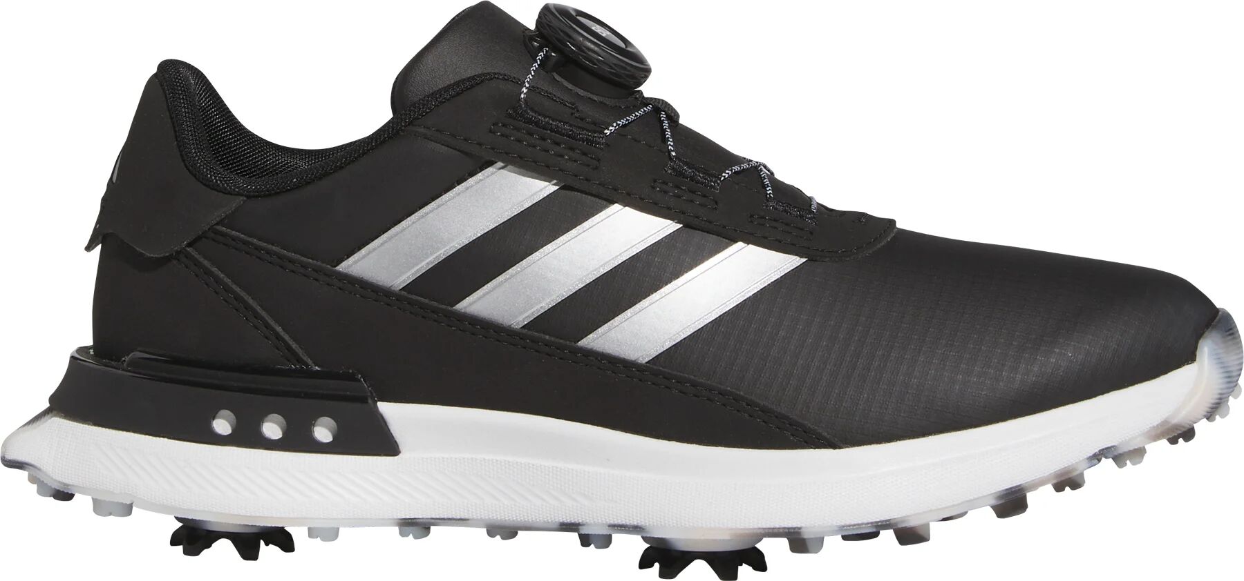 adidas Womens S2G BOA 24 Golf Shoes - Core Black/Silver Metallic/Wonder Quartz - 11 - MEDIUM