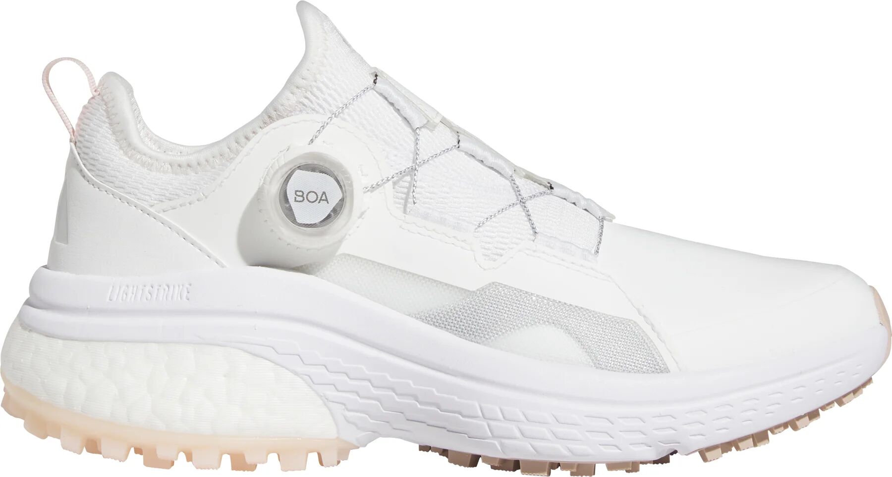 adidas Womens Solarmotion BOA Golf Shoes - Cloud White/Silver Metallic/Wonder Quartz - 11 - MEDIUM