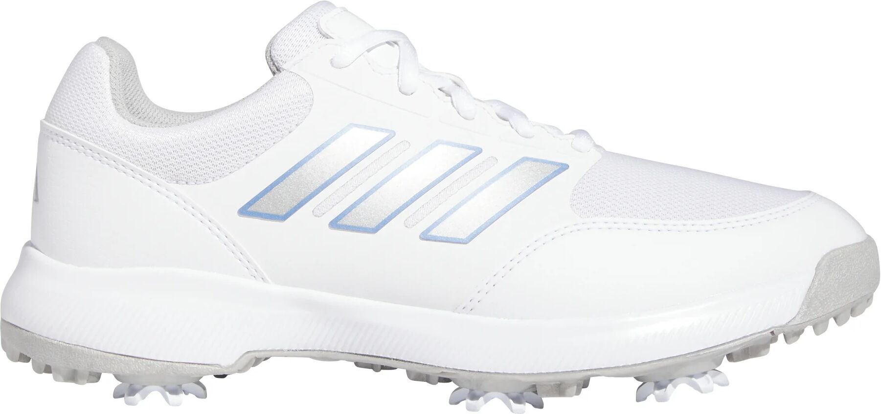 adidas Womens Tech Response 3.0 Golf Shoes - Cloud White/Silver Metallic/Blue Fusion - 7 - MEDIUM