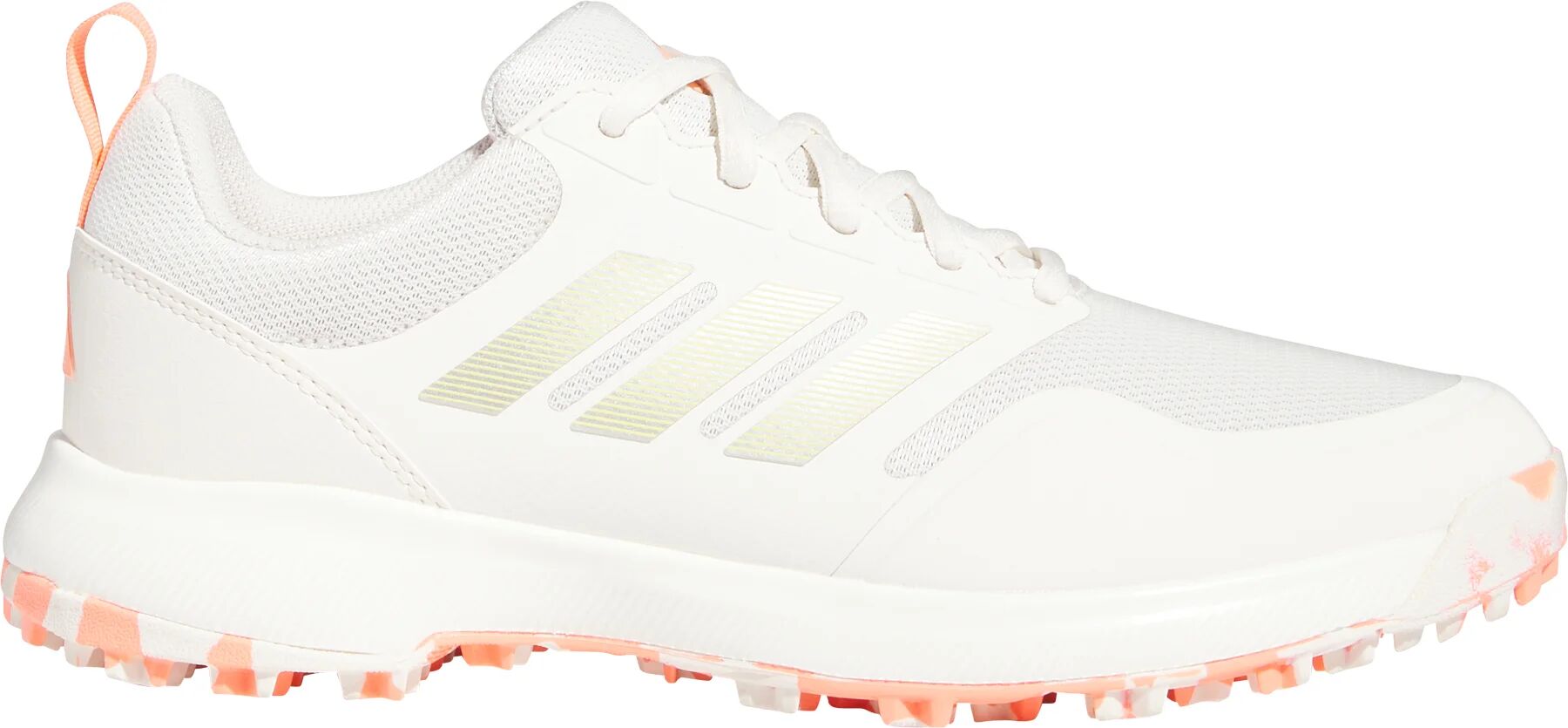 adidas Womens Tech Response SL3 Golf Shoes - Chalk White/Silver Metallic/Coral Fusion - 6.5 - MEDIUM