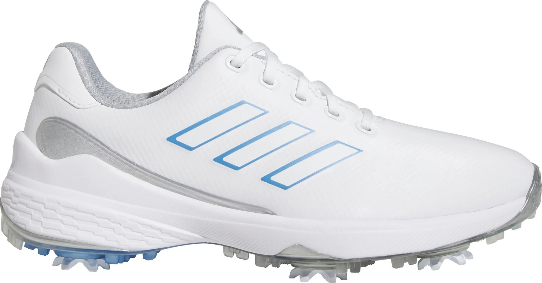 adidas Womens ZG23 Golf Shoes - Cloud White/Blue Fusion Metallic/Silver Metallic - 10 - MEDIUM