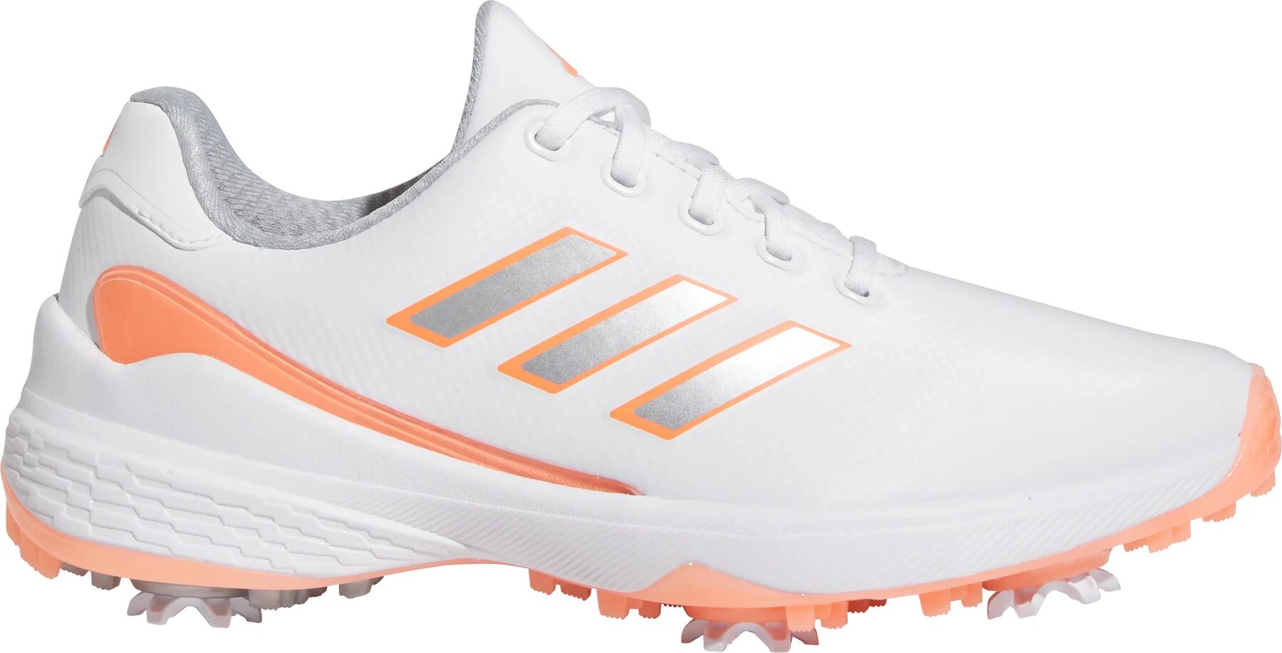 adidas Womens ZG23 Golf Shoes - Cloud White/Silver Metallic/Coral Fusion - 7 - MEDIUM