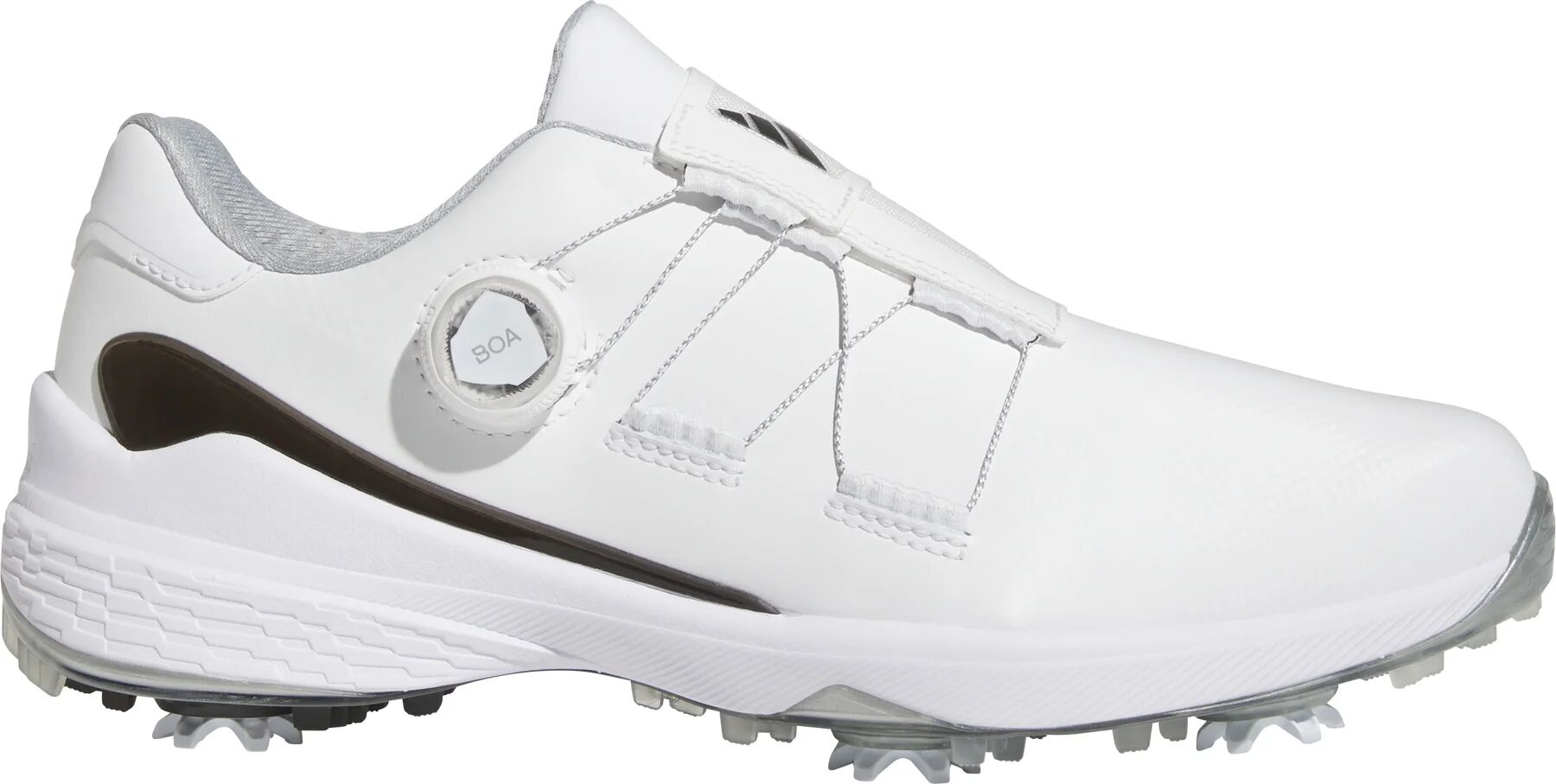 adidas ZG23 BOA Golf Shoes - Cloud White/Core Black/Silver Metallic - 8 - MEDIUM