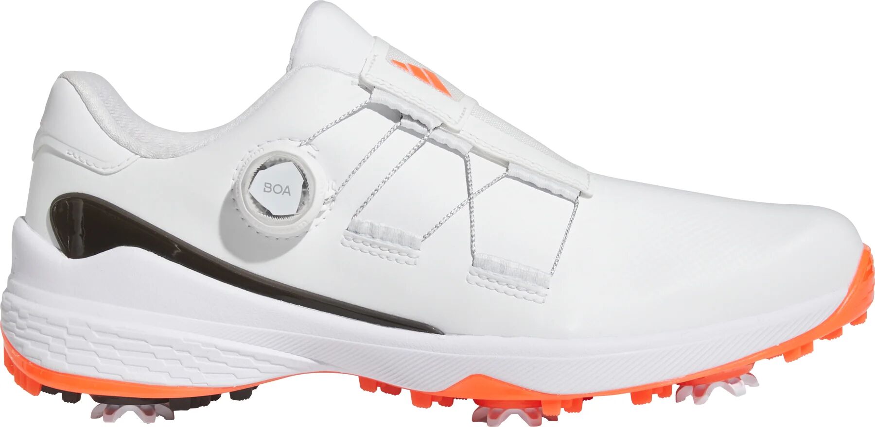 adidas ZG23 BOA Golf Shoes - Cloud White/Core Black/Semi Solar Red - 7.5 - MEDIUM