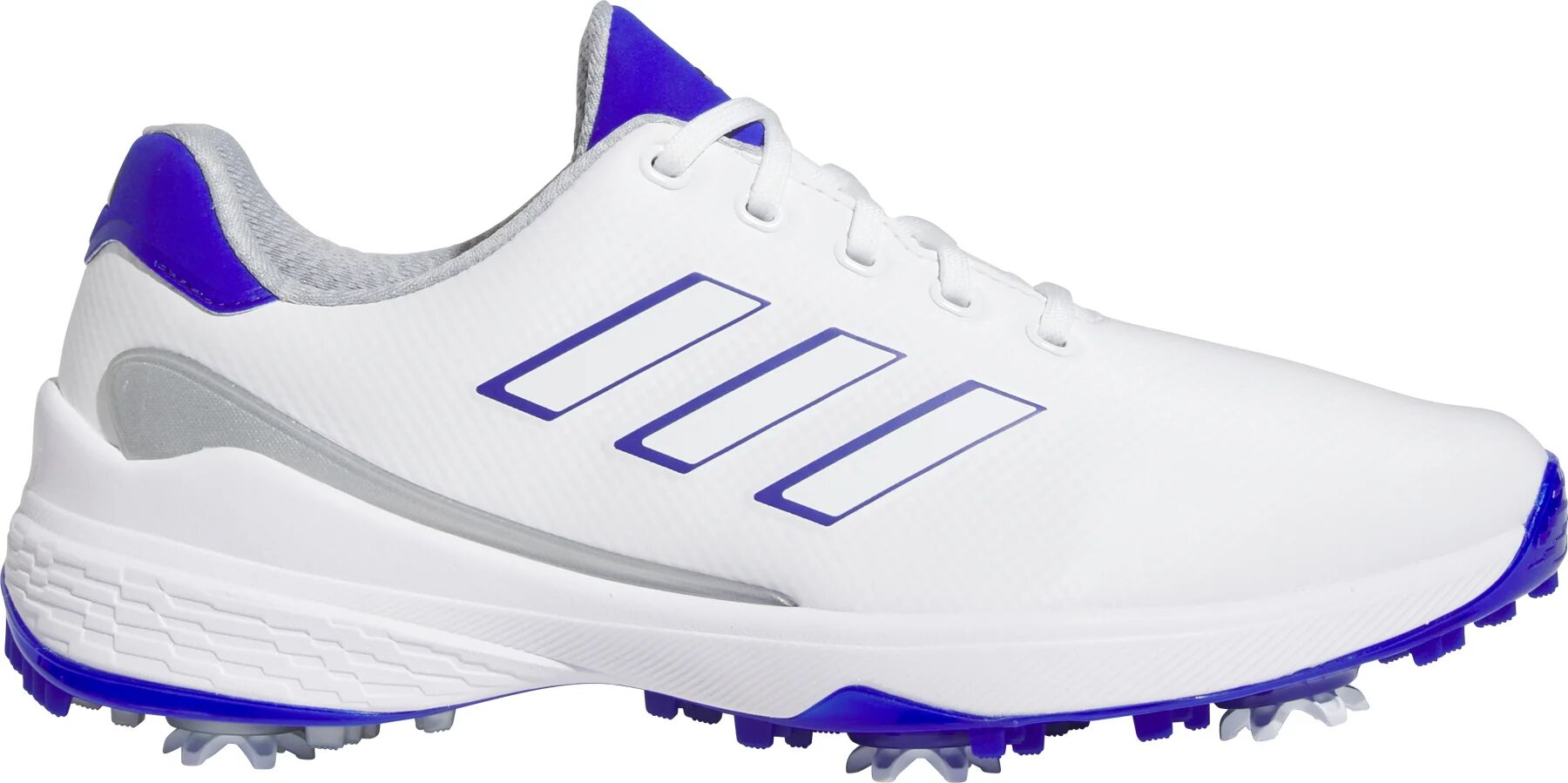 adidas ZG23 Golf Shoes - Cloud White/Lucid Blue/Silver Metallic - 10 - WIDE