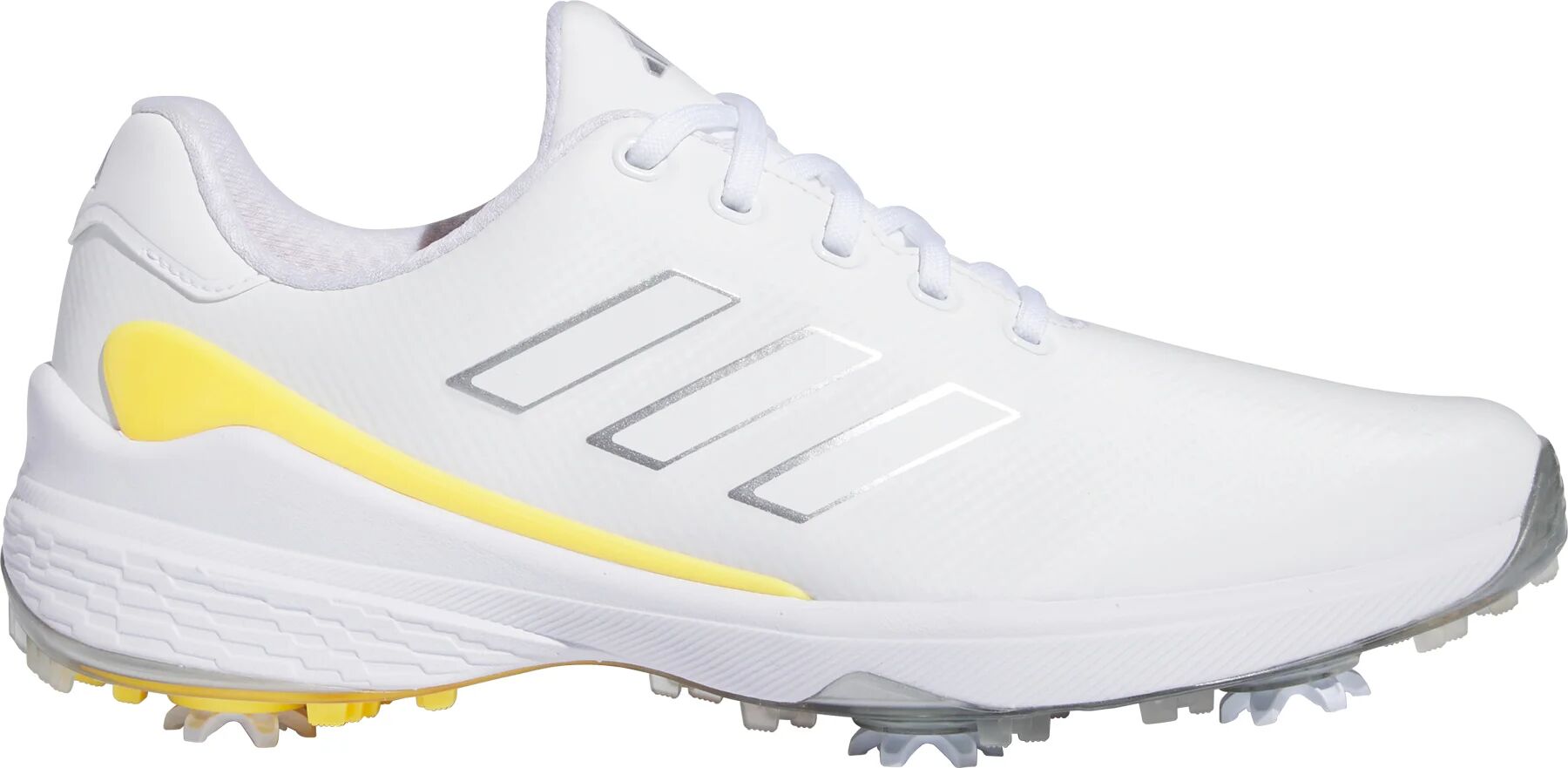 adidas ZG23 Golf Shoes - Cloud White/Silver Metallic/Spark - 9.5 - MEDIUM