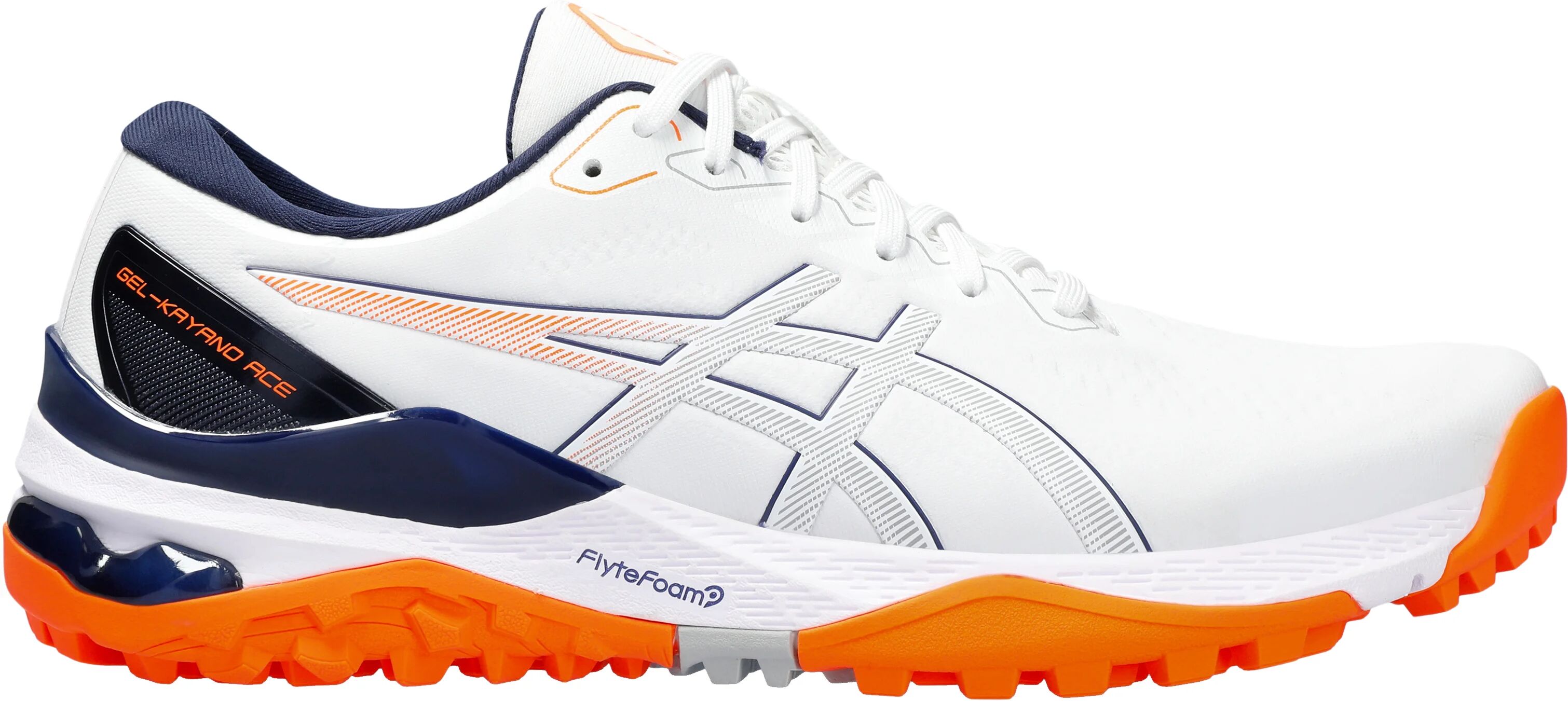 ASICS GEL-KAYANO ACE 2 Golf Shoes - White/Shocking Orange - 10.5 - MEDIUM