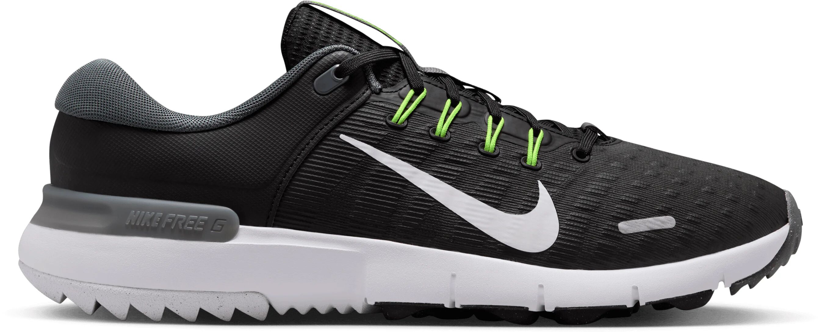 Nike Free Golf NN Golf Shoes 2024 - Black/White/Iron Grey/Volt - 13.5 - MEDIUM