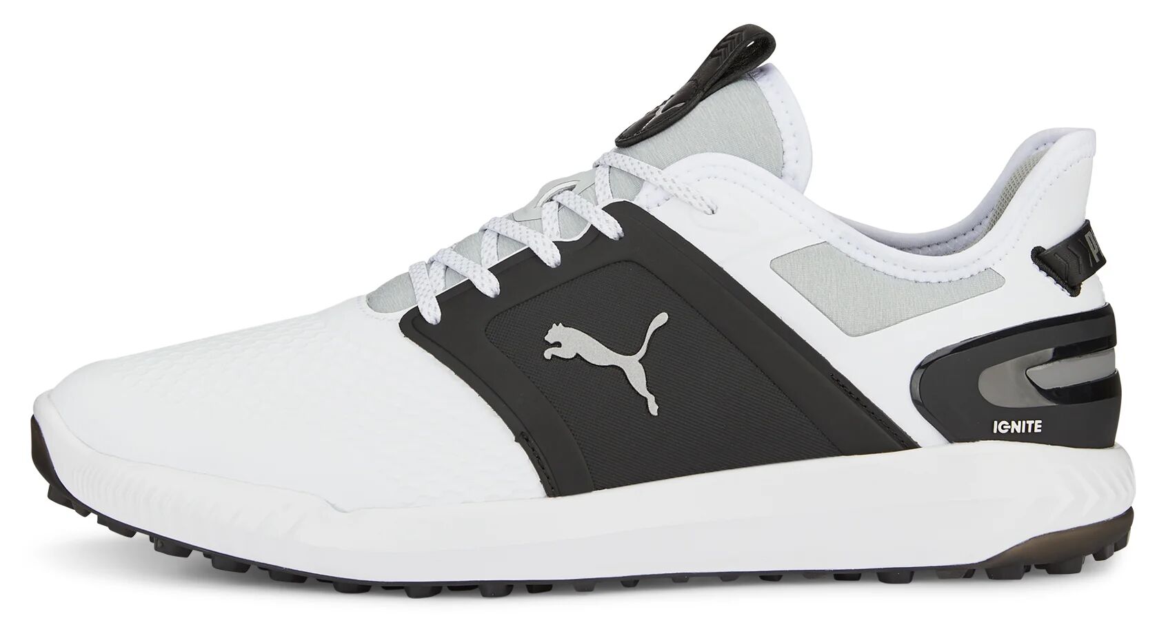 IGNITE Elevate Golf Shoes - PUMA White/PUMA Black/Metallic Silver - 8.5 - WIDE