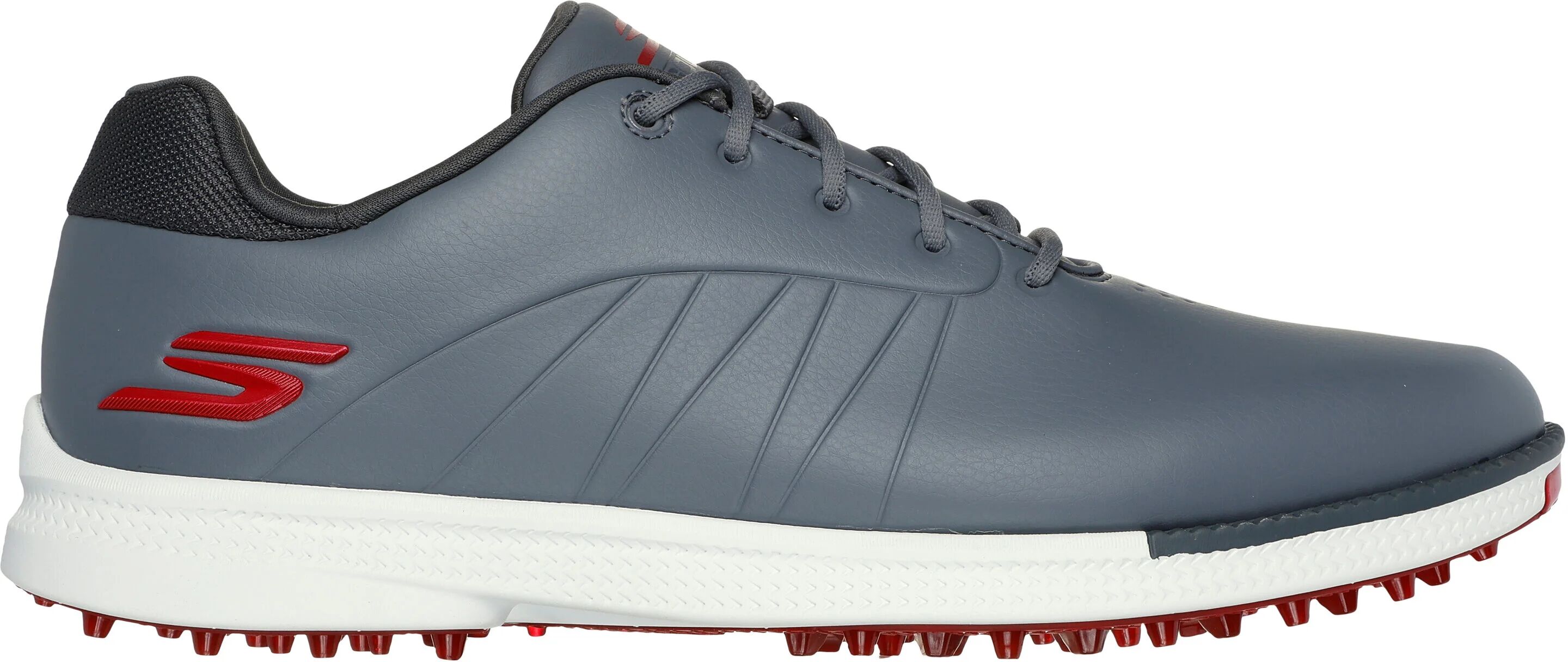 Skechers GO GOLF Tempo GF Golf Shoes - Gray/Red - 7.5 - MEDIUM