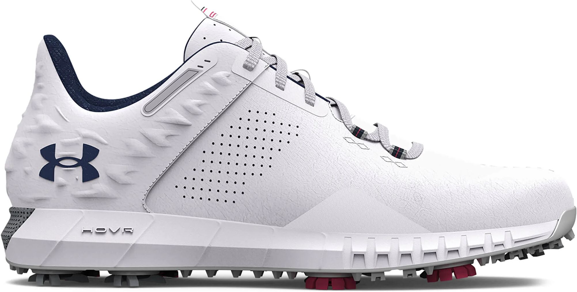 Under Armour UA HOVR Drive 2 Golf Shoes - White/Metallic Silver/Academy - 8.5 - MEDIUM