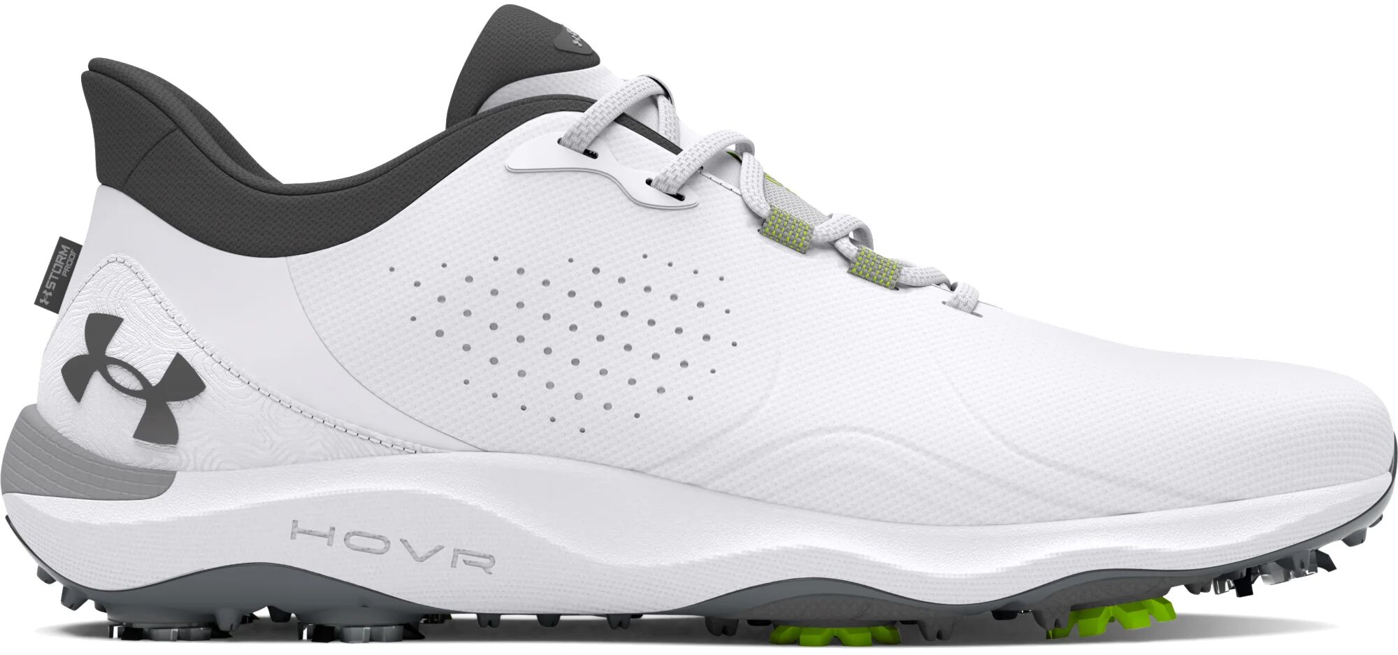 Under Armour UA Drive Pro Golf Shoes 2024 - White/Metallic Gun Metal - 8.5 - WIDE