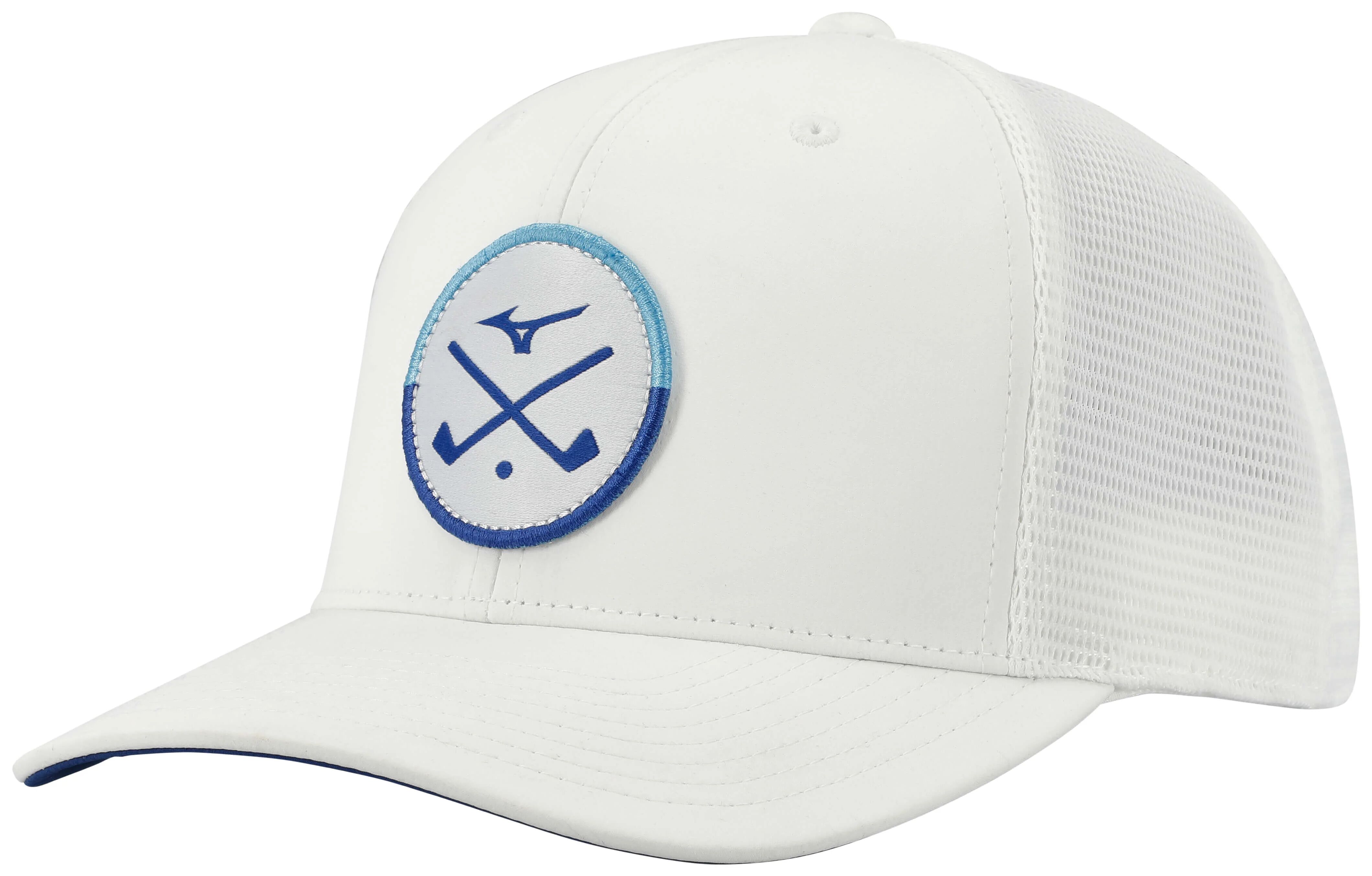 Mizuno Crossed Clubs Mesh Snapback Men's Golf Hat - White