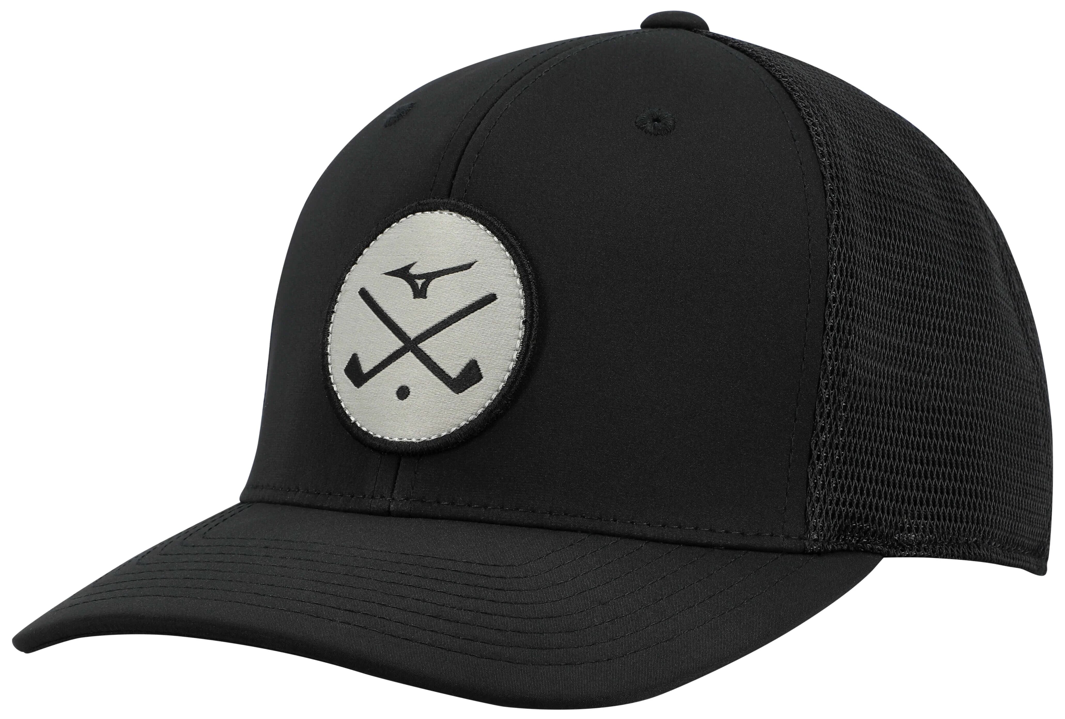 Mizuno Crossed Clubs Mesh Snapback Men's Golf Hat - Black