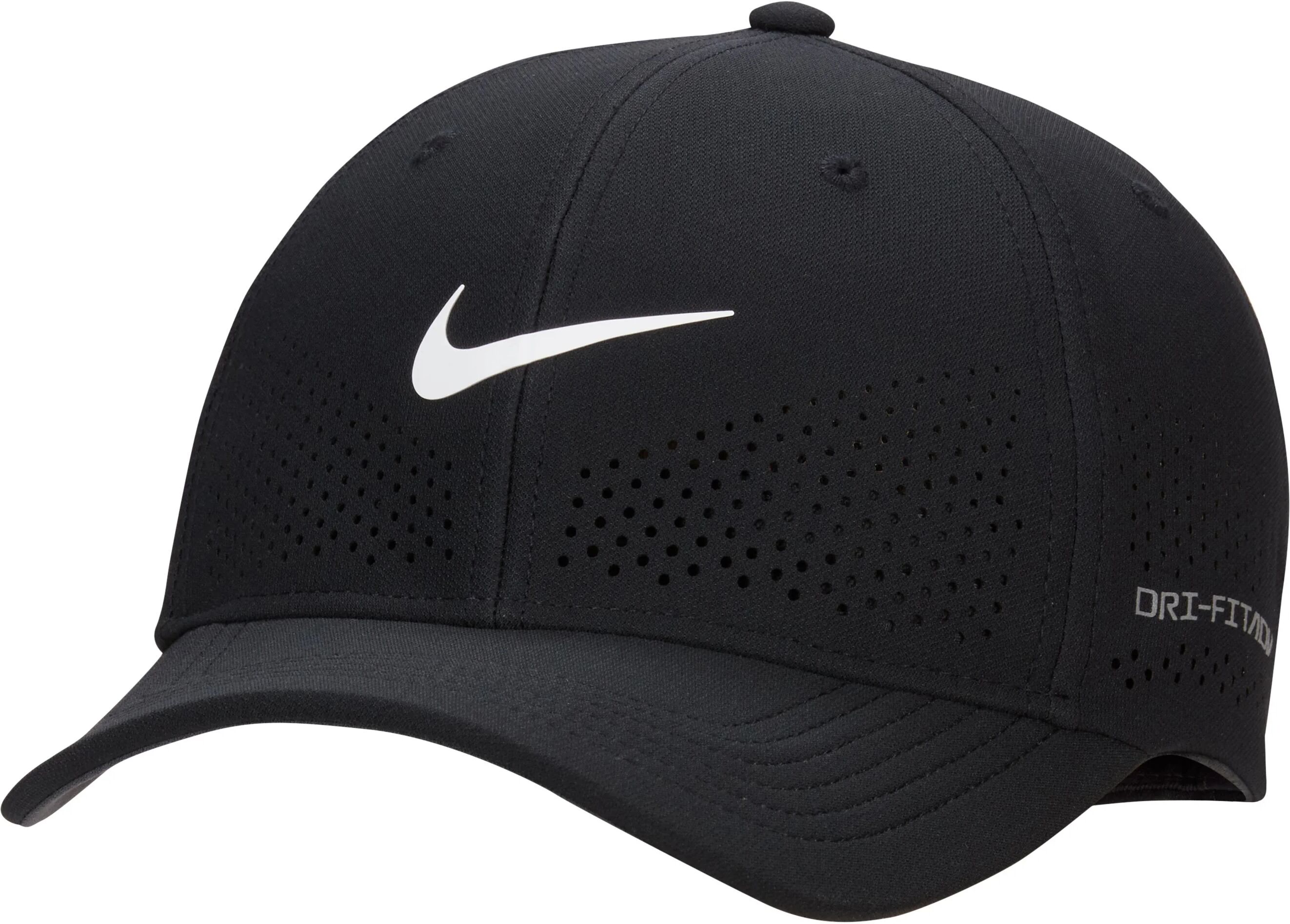 Nike Dri-FIT ADV Rise Structured Swoosh Flex Men's Golf Hat - Black, Size: Medium/Large