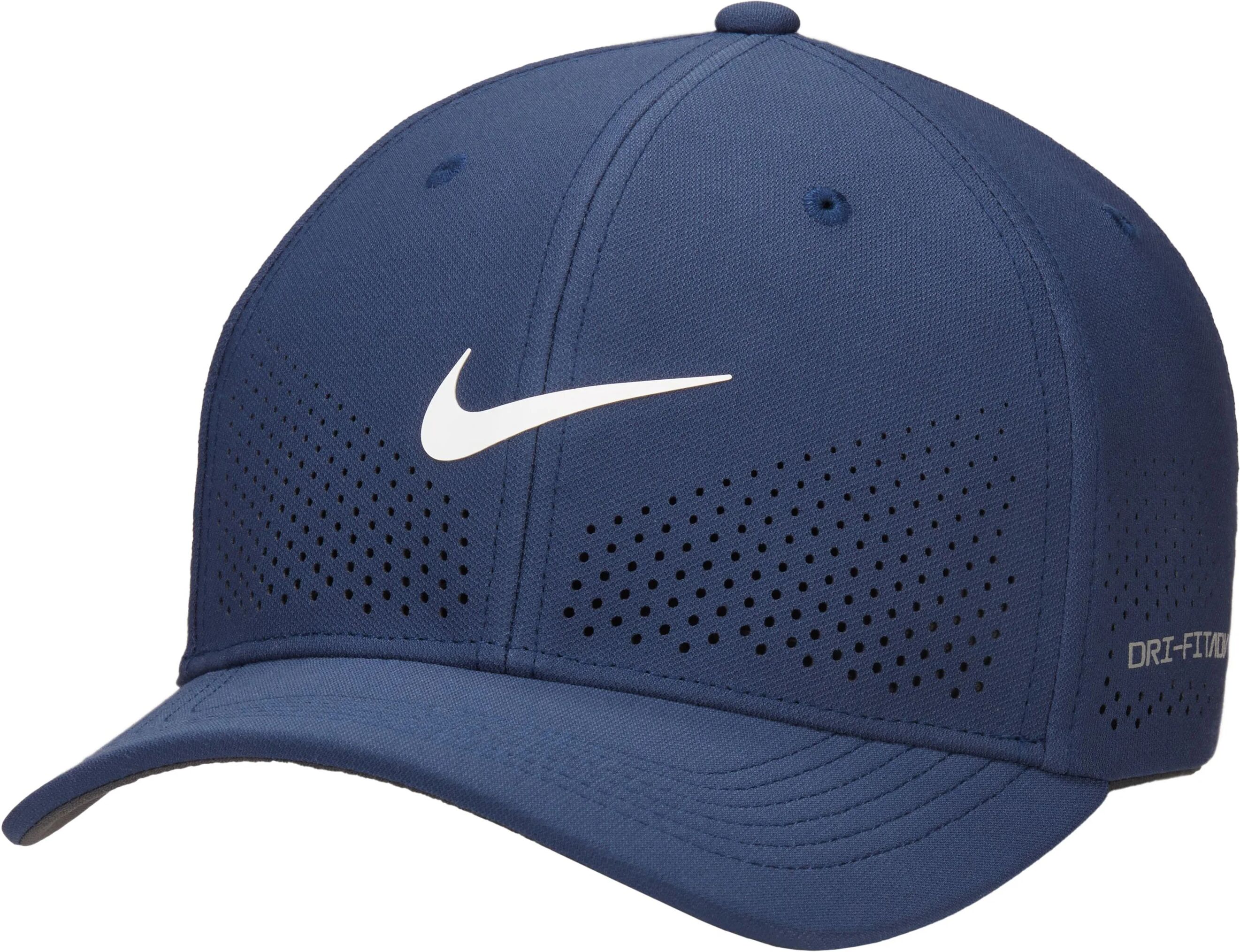 Nike Dri-FIT ADV Rise Structured Swoosh Flex Men's Golf Hat - Blue, Size: Medium/Large