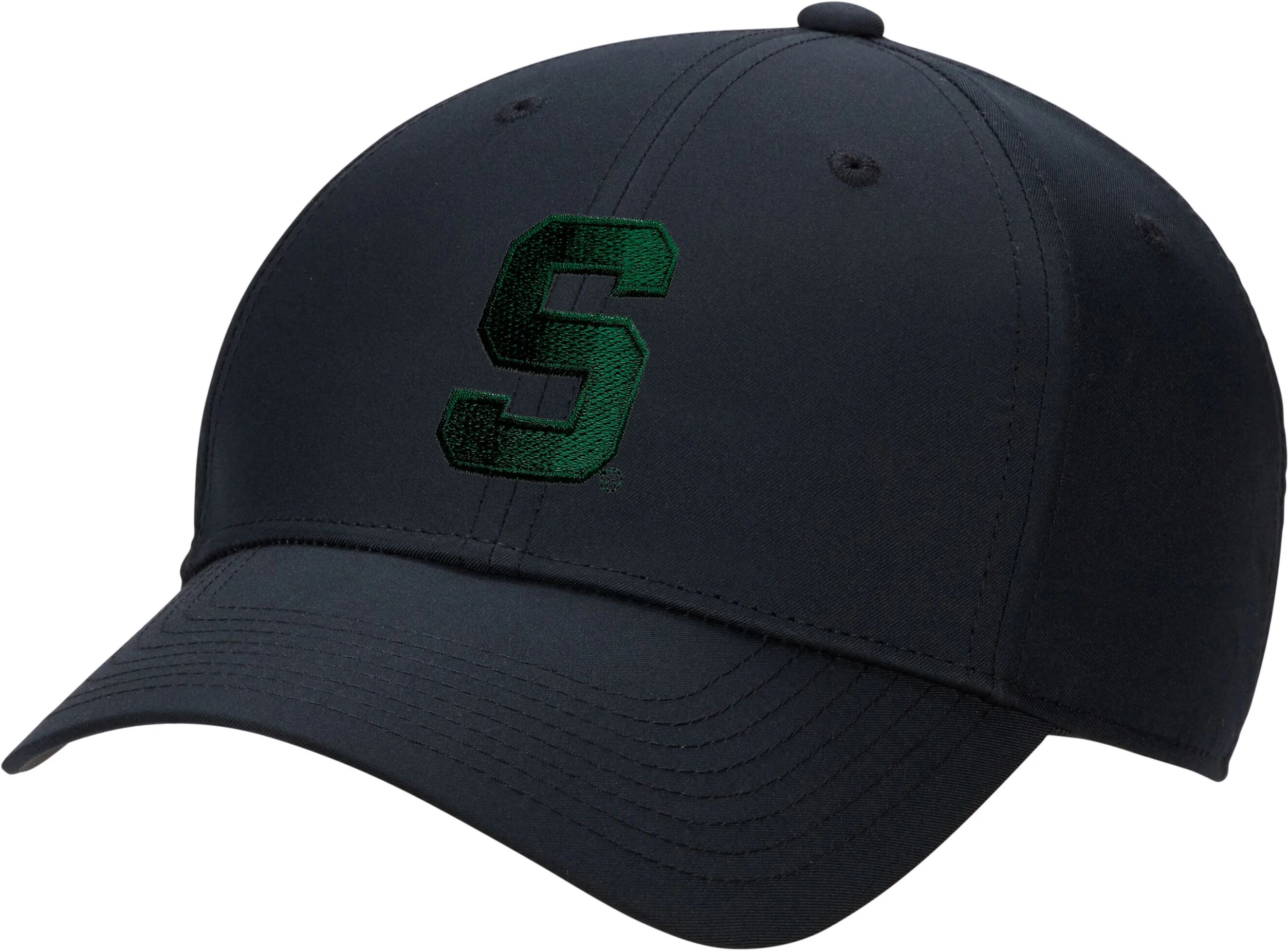 Nike Michigan State Spartans Dri-FIT Club Men's Golf Hat - Block S Logo - Black, Size: Small/Medium