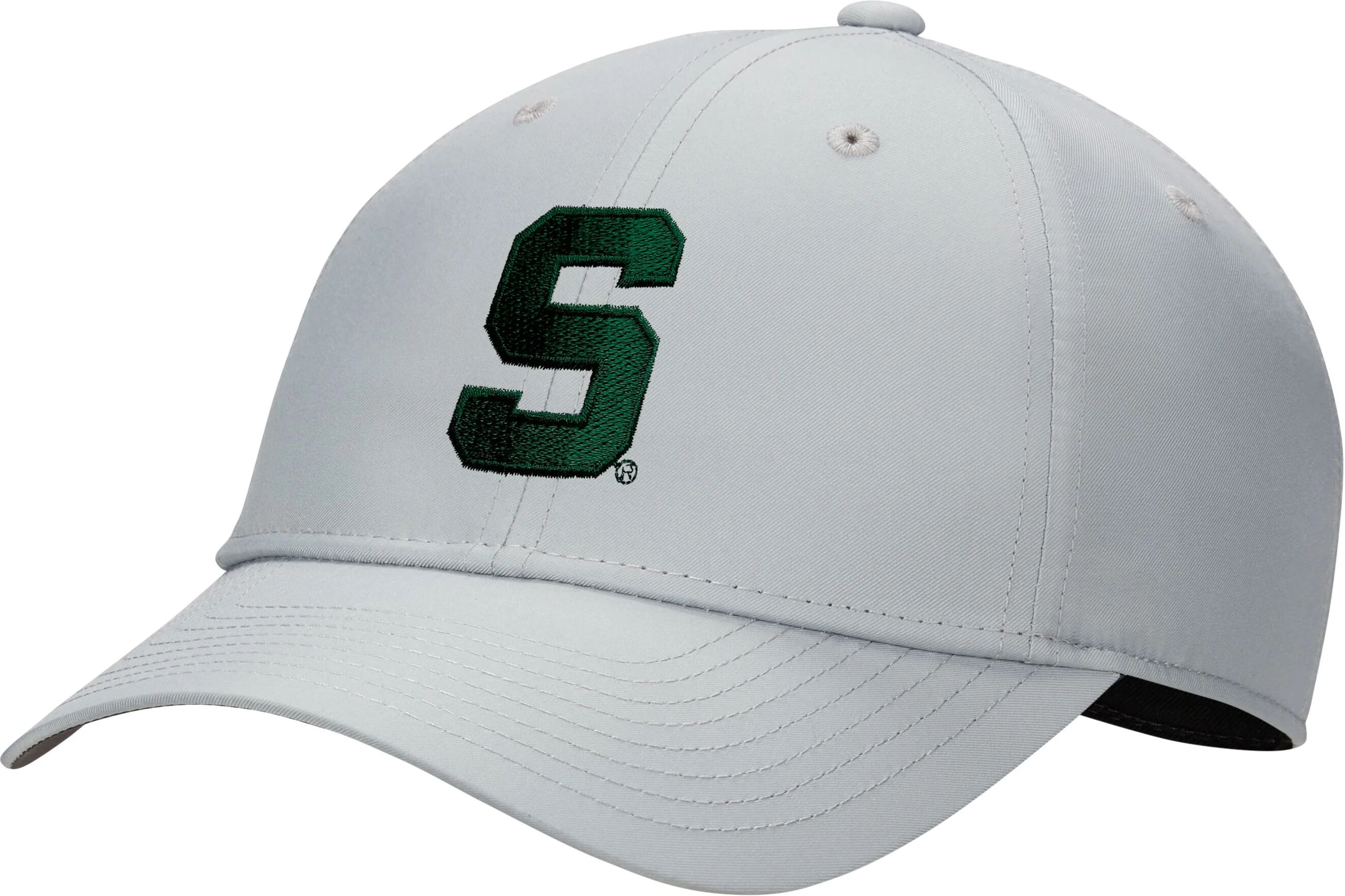 Nike Michigan State Spartans Dri-FIT Club Men's Golf Hat - Block S Logo - Grey, Size: Small/Medium