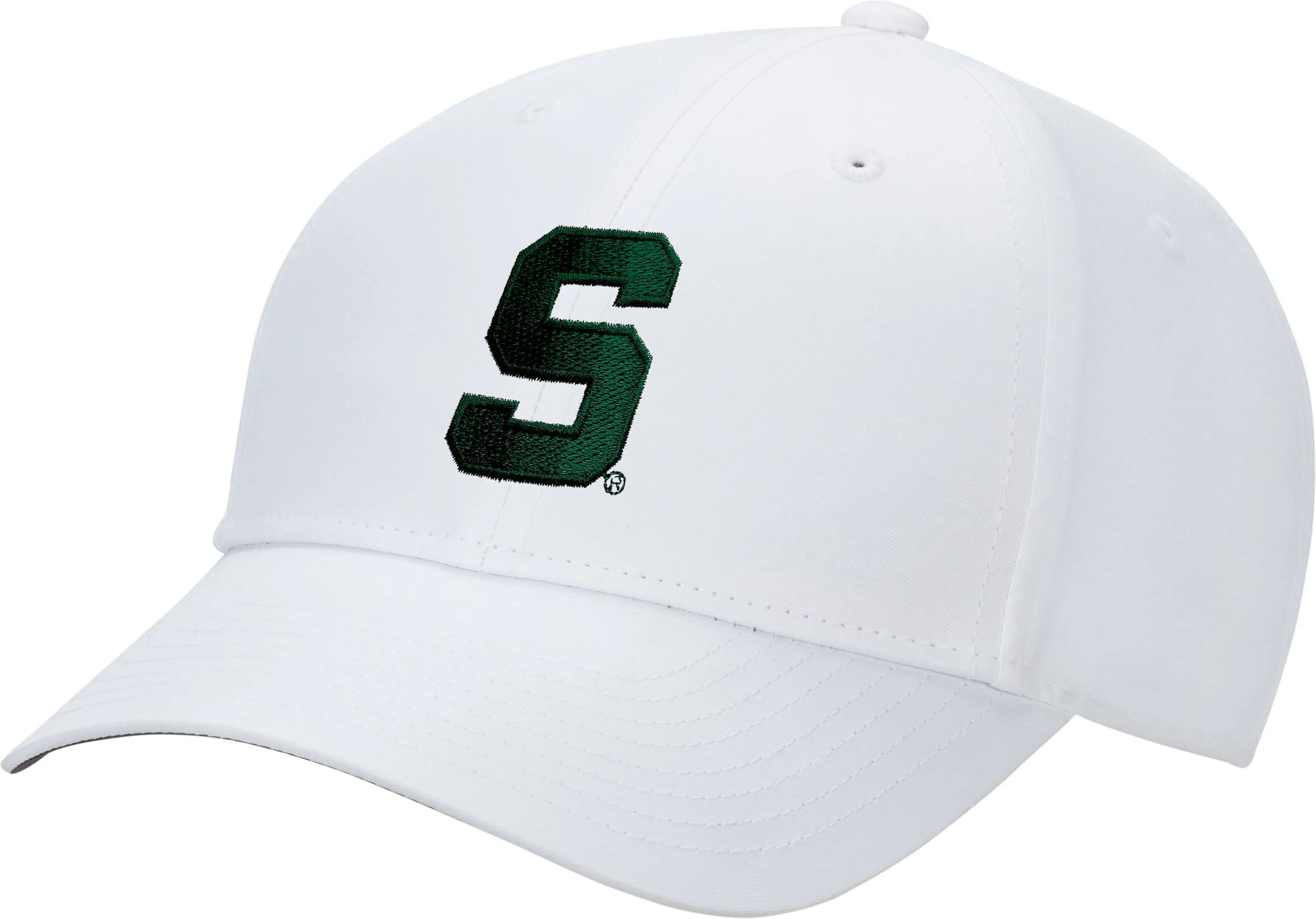 Nike Michigan State Spartans Dri-FIT Club Men's Golf Hat - Block S Logo - White, Size: Small/Medium