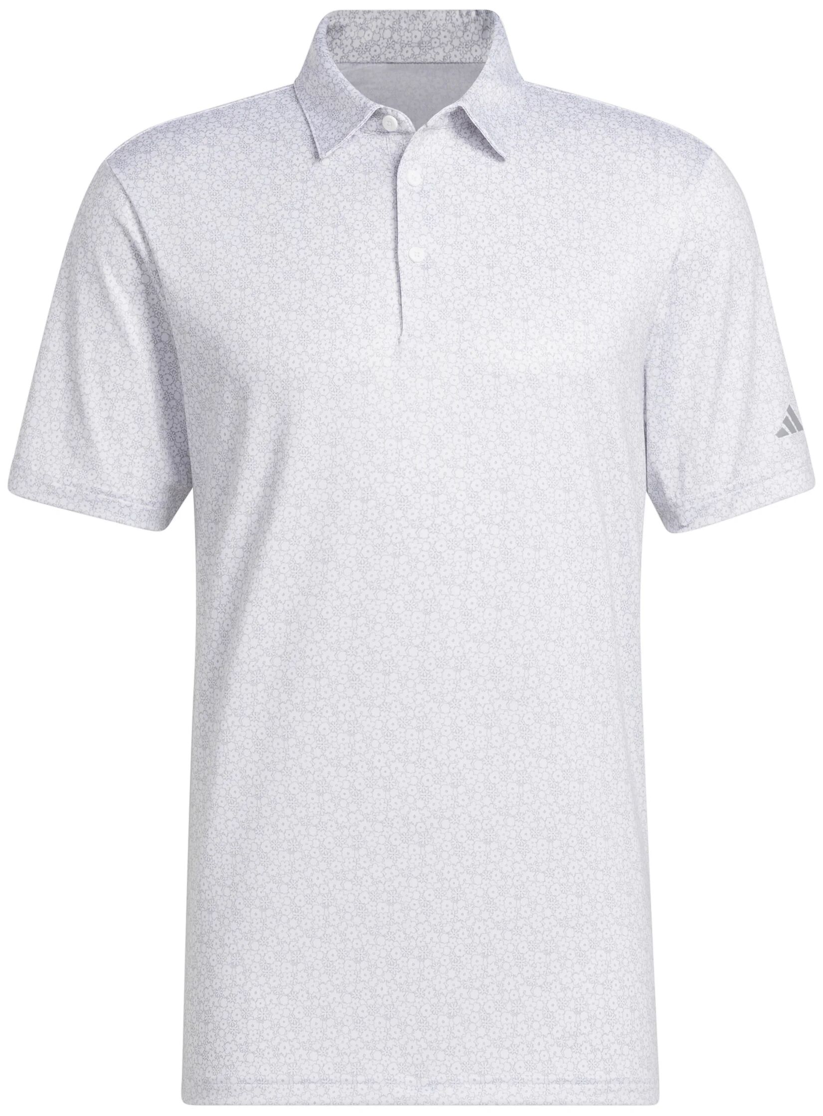 adidas Ultimate 365 Allover Print Men's Golf Polo Shirt - White, Size: X-Large