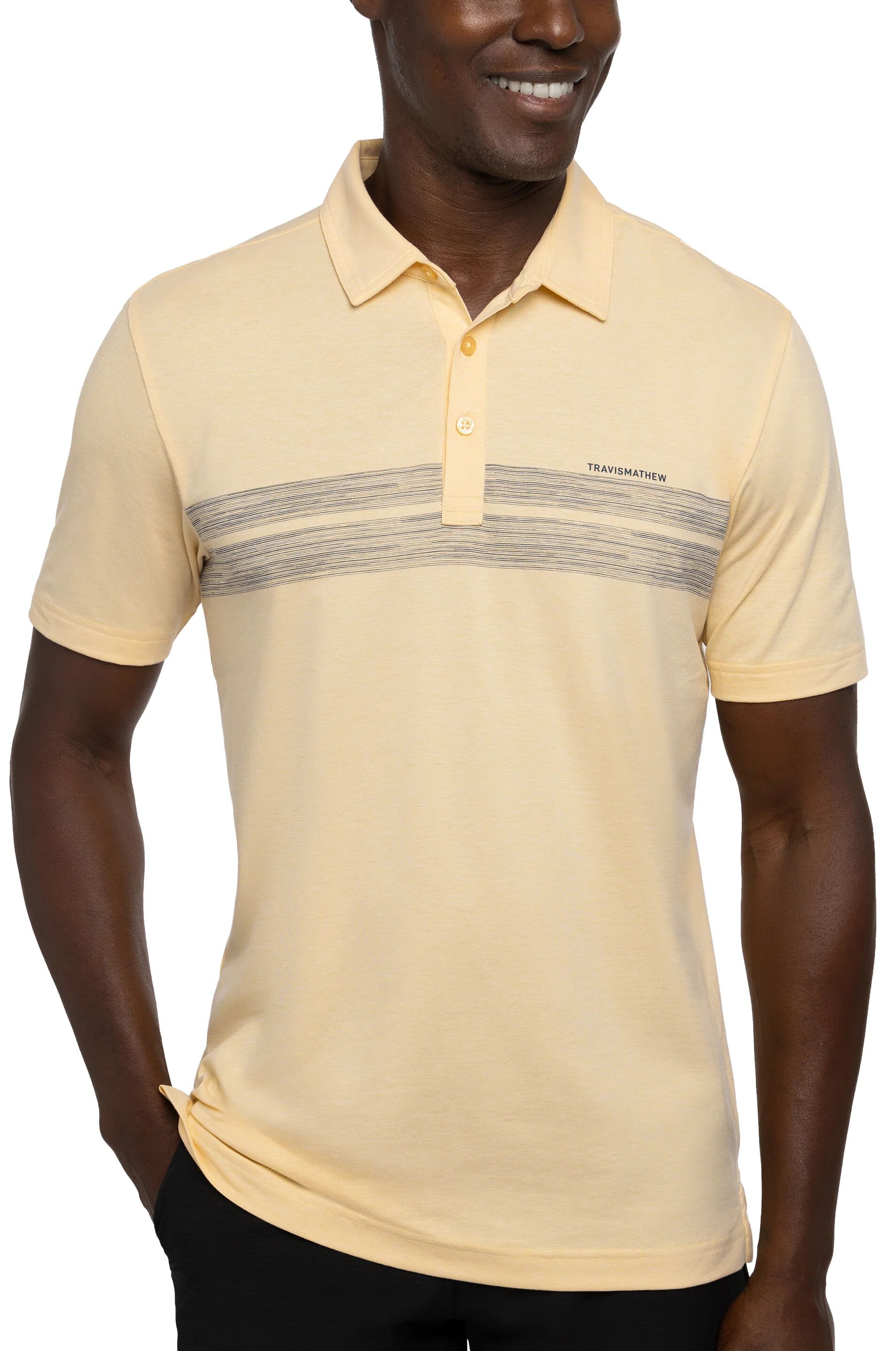 TravisMathew Lot of Pesos Men's Golf Polo - Yellow, Size: Medium