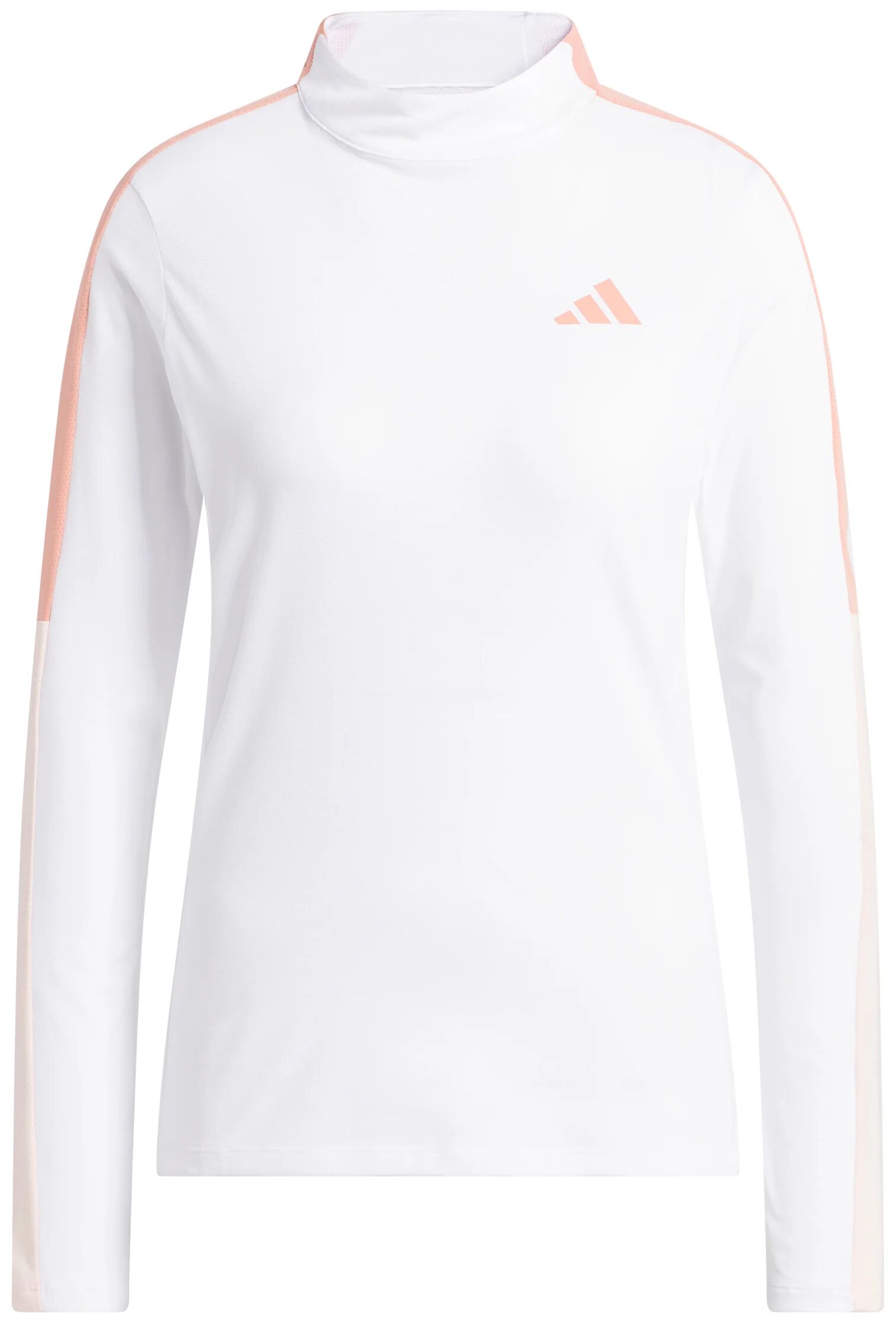 adidas Womens Made With Nature Mock Neck Long Sleeve Golf T-Shirt - White, Size: Large