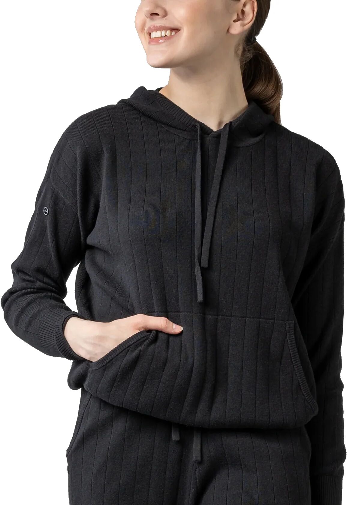 Levelwear Womens Dream Sweater Knit Golf Hoodie - BLACK - XL