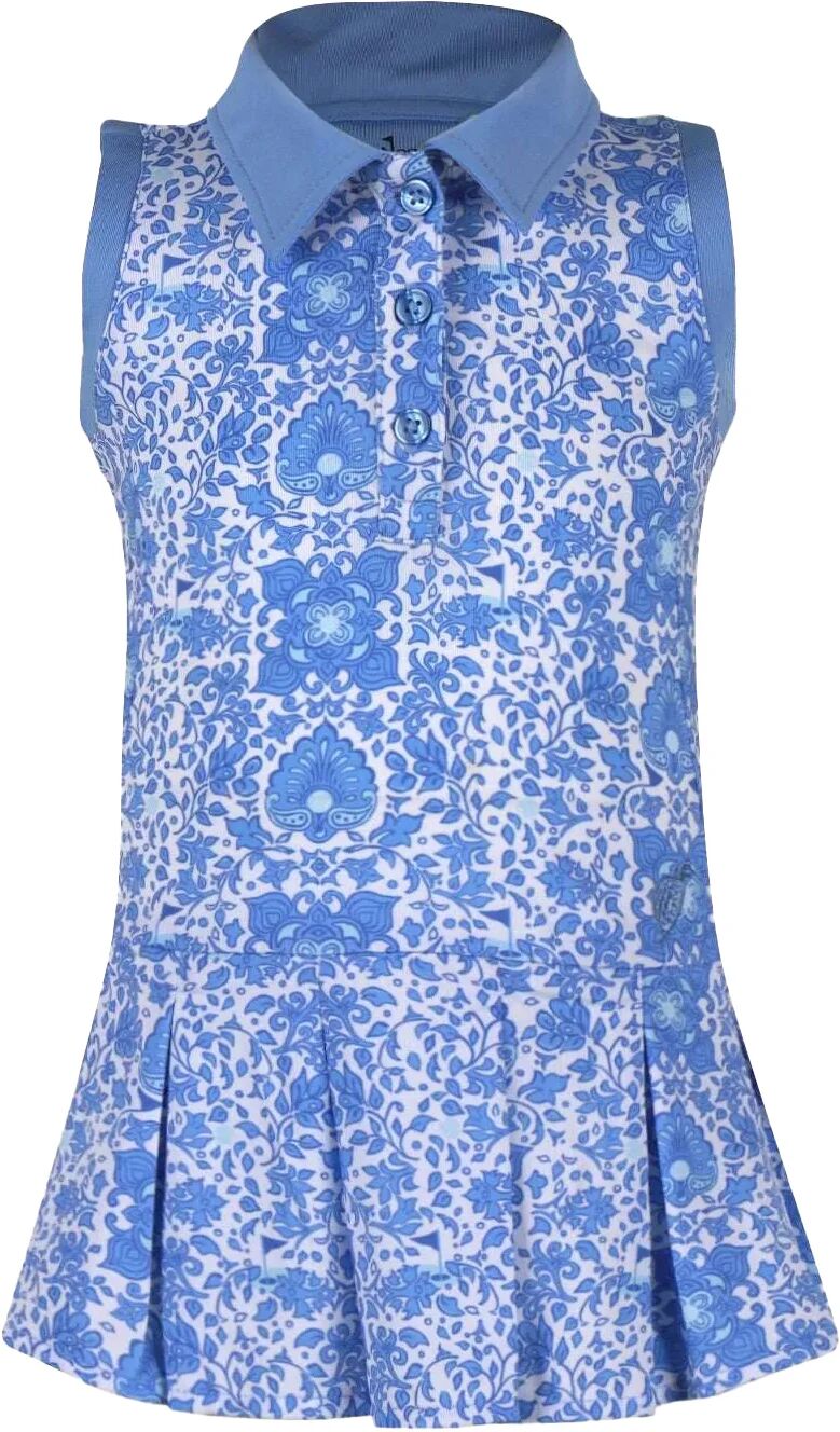 Turtles & Tees Infant & Toddler Girls Mini Naomi Pleated Drop Waist Sleeveless Golf Dress - Blue, Size: 2T