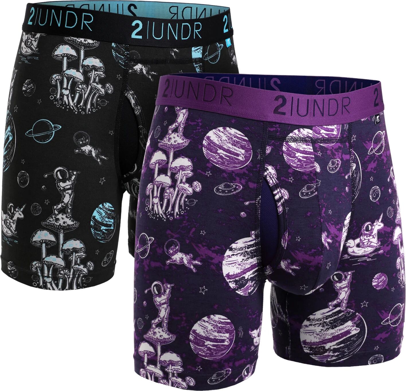 2UNDR Swing Shift Boxer Briefs - 2 Pack - Multicolor, Size: Small