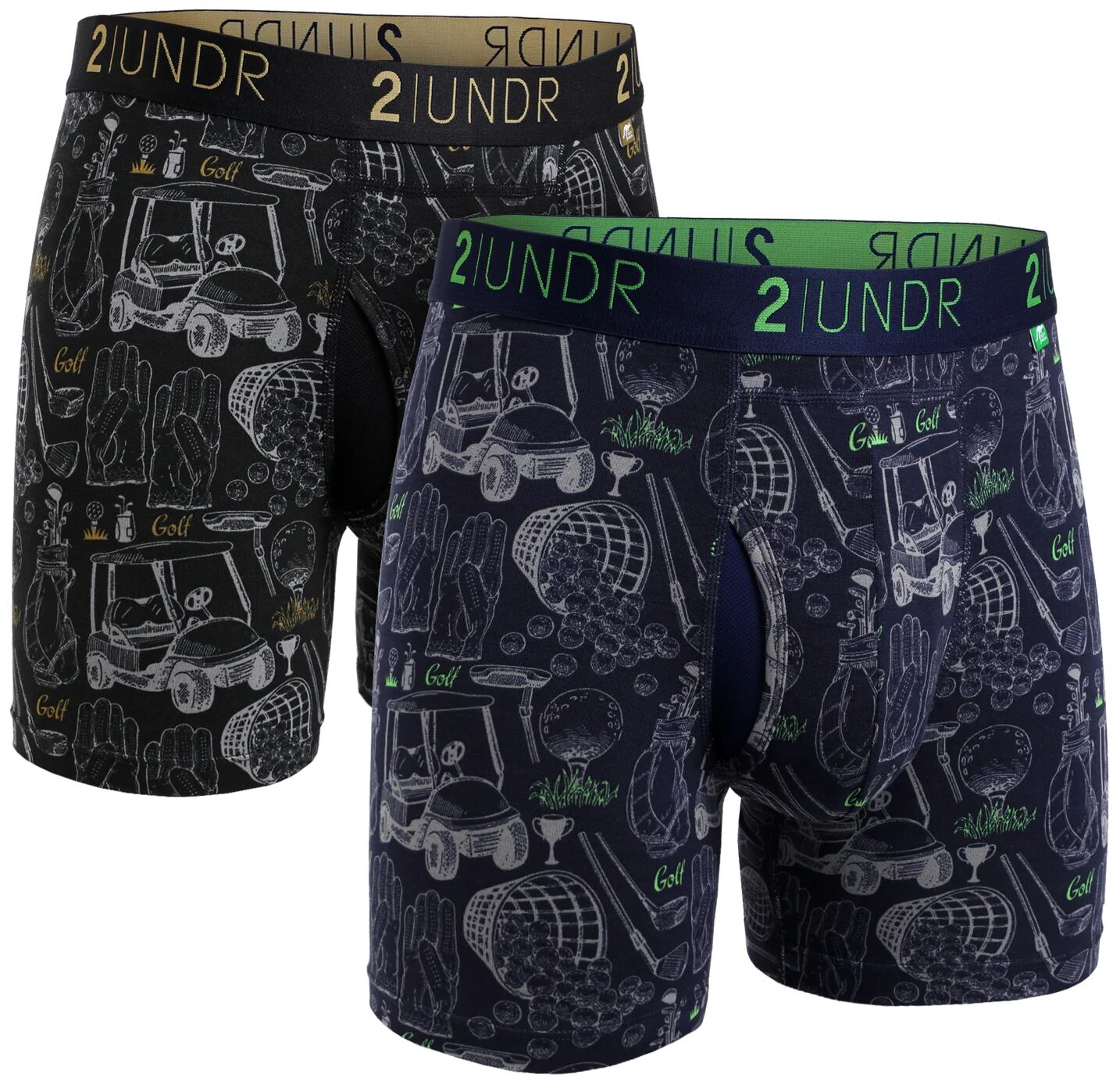 2UNDR Swing Shift Boxer Briefs - 2 Pack - Multicolor, Size: Large