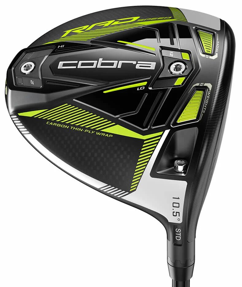 Cobra RADSPEED Driver - Black/Turbo Yellow - Black/Turbo Yellow - LEFT - MOTORE X F1 S - 9.0 - Golf Clubs