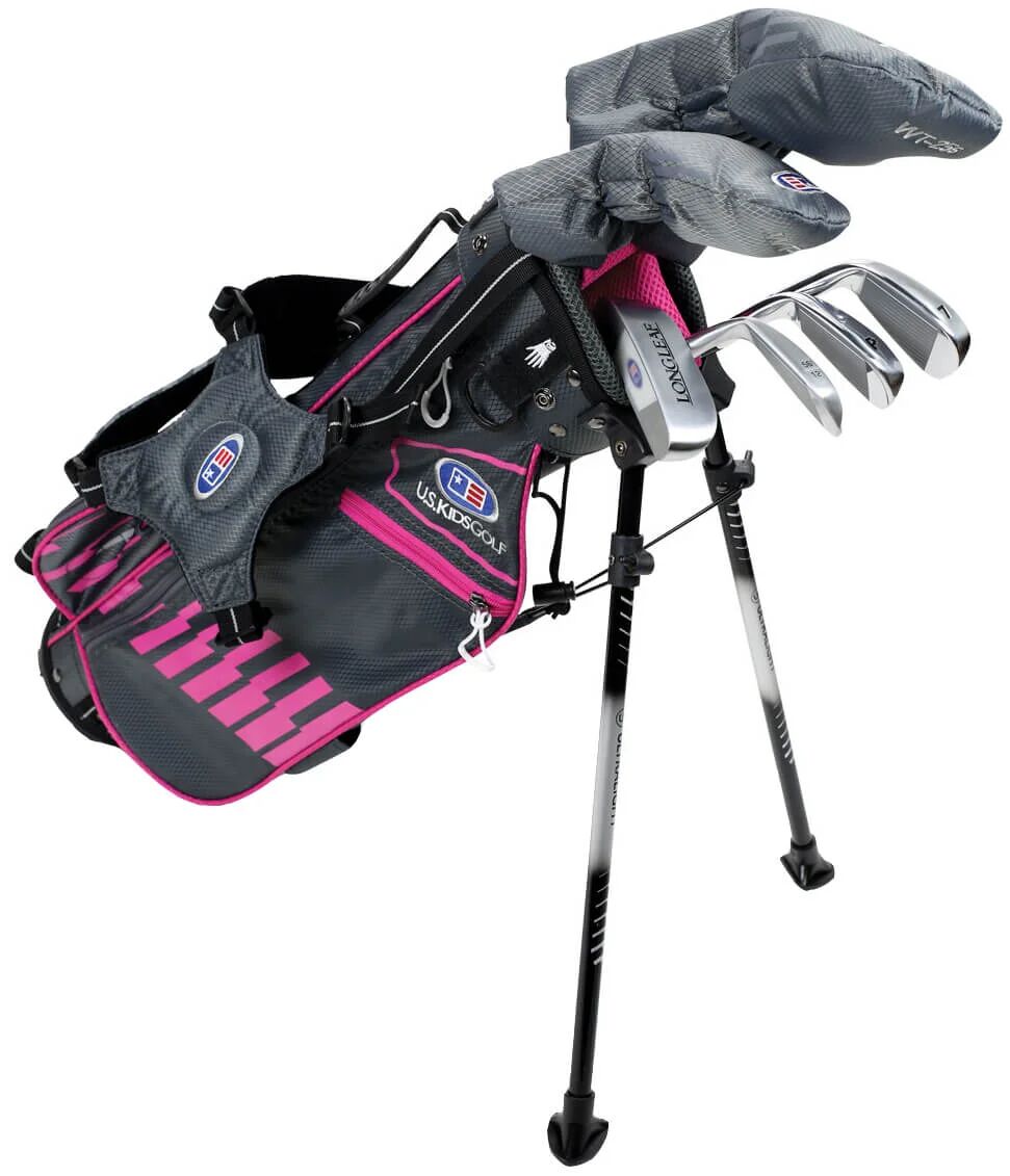 U. S. Kids Golf U.S. Kids UL45 6 Club Junior Golf Set - Grey/Pink Bag - PINK - LEFT