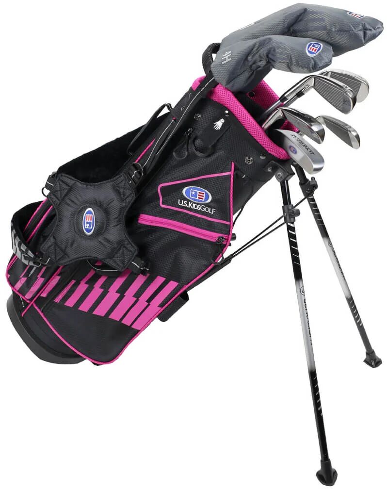 U. S. Kids Golf U.S. Kids UL51 7 Club Junior Golf Set - Black/Pink Bag - PINK - LEFT