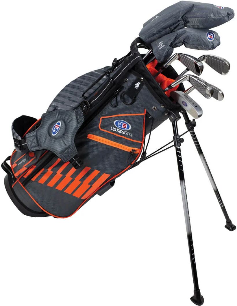 U. S. Kids Golf U.S. Kids UL51 7 Club Junior Golf Set - Grey/Orange Bag - ORANGE - LEFT