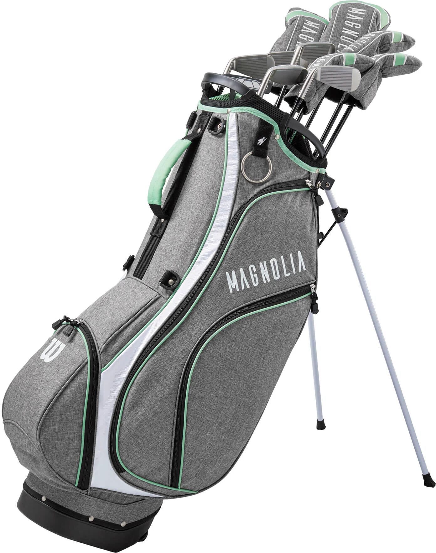 Wilson Womens Magnolia Complete Package Set - Stand Bag - Stand Bag - GRAY/MINT - RIGHT - WOMENS TALL - Golf Clubs