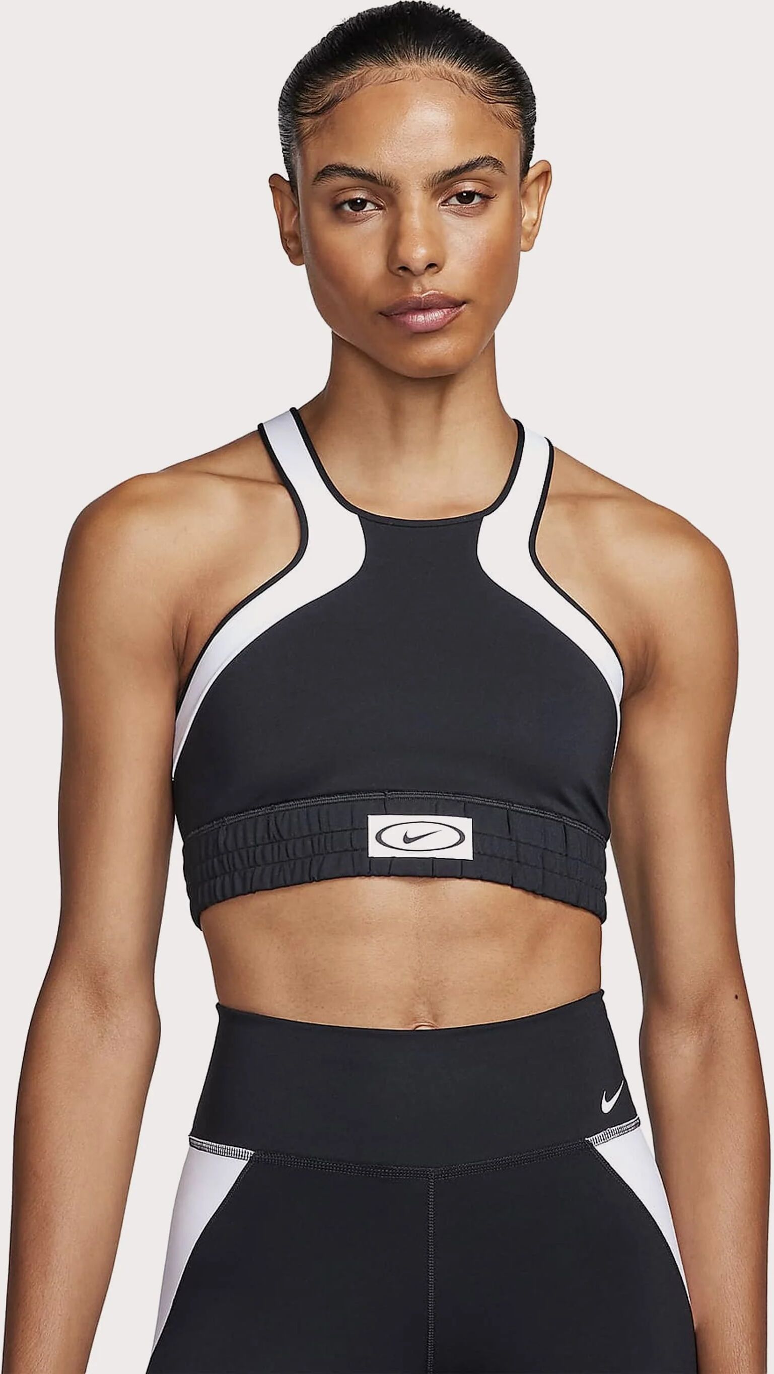 Nike High Neck Medium-Support Sports Bra  - Black - Size: Medium