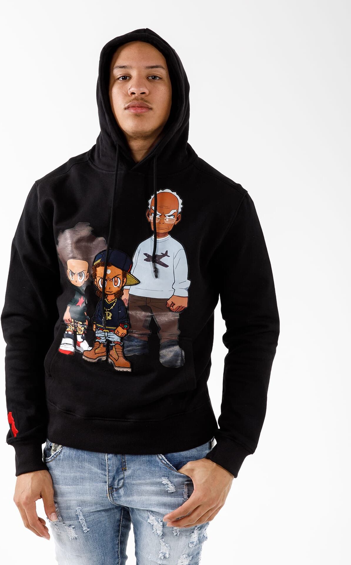 United Cotes Boondocks Riley N Huey Pullover Hoodie  - Black - Size: Medium