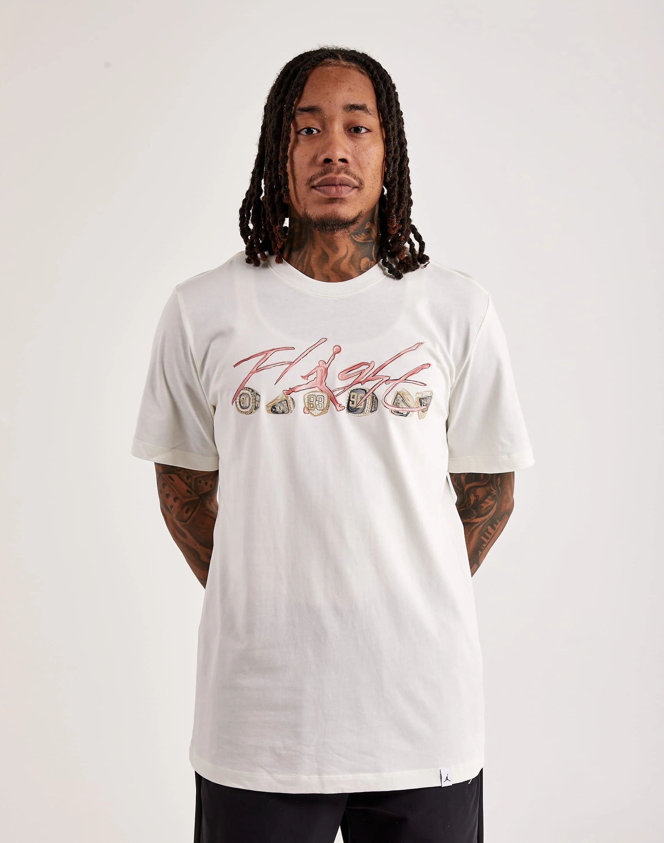 Jordan Flight Essential Rings Tee  - White - Size: 3XLG