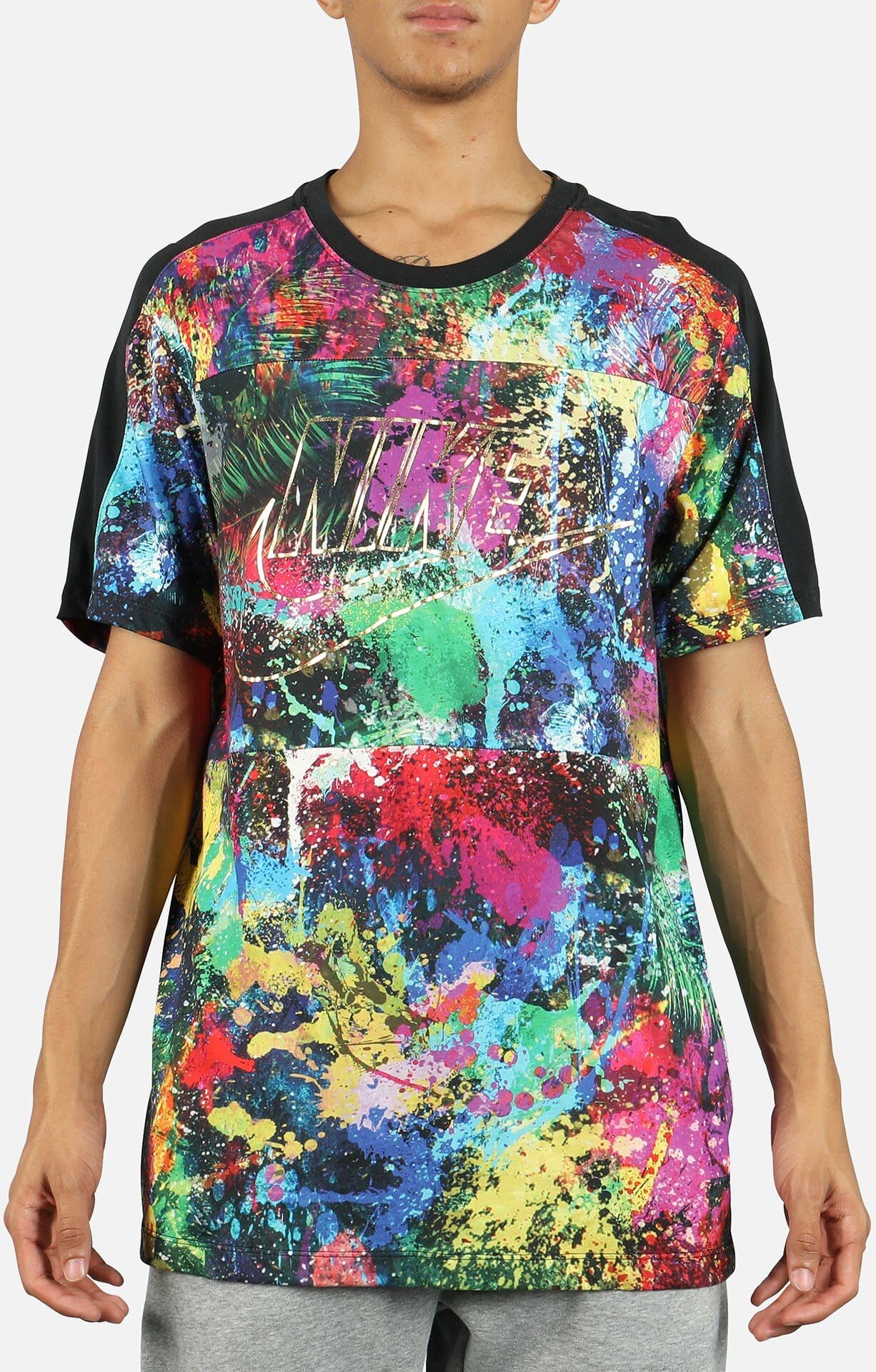 Nike NSW SPLATTER SPORT BLOCK TEE  - Black - Size: XLG