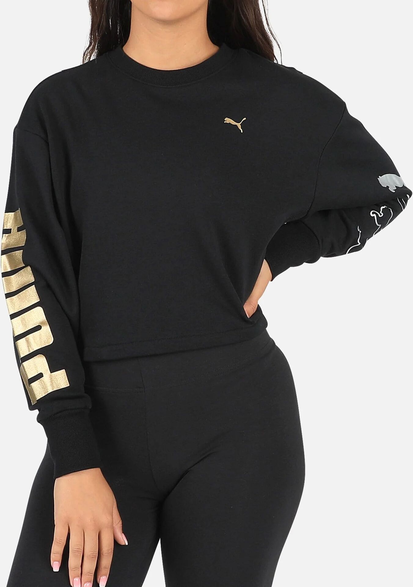 Puma REBEL TRAINING SWEATSHIRT  - Black - Size: LG