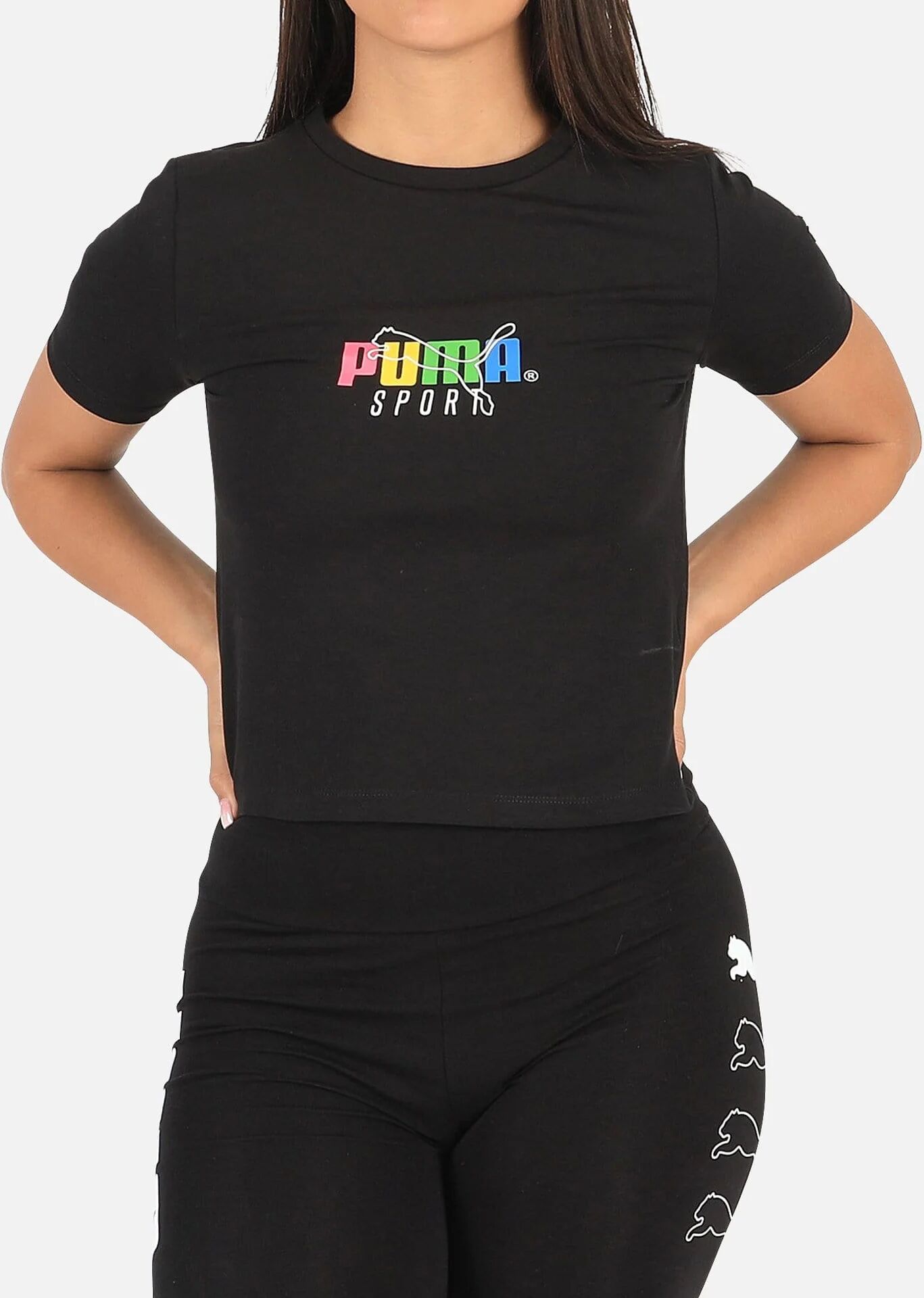 Puma TFS GRAPHIC CROP TOP  - Black - Size: XLG