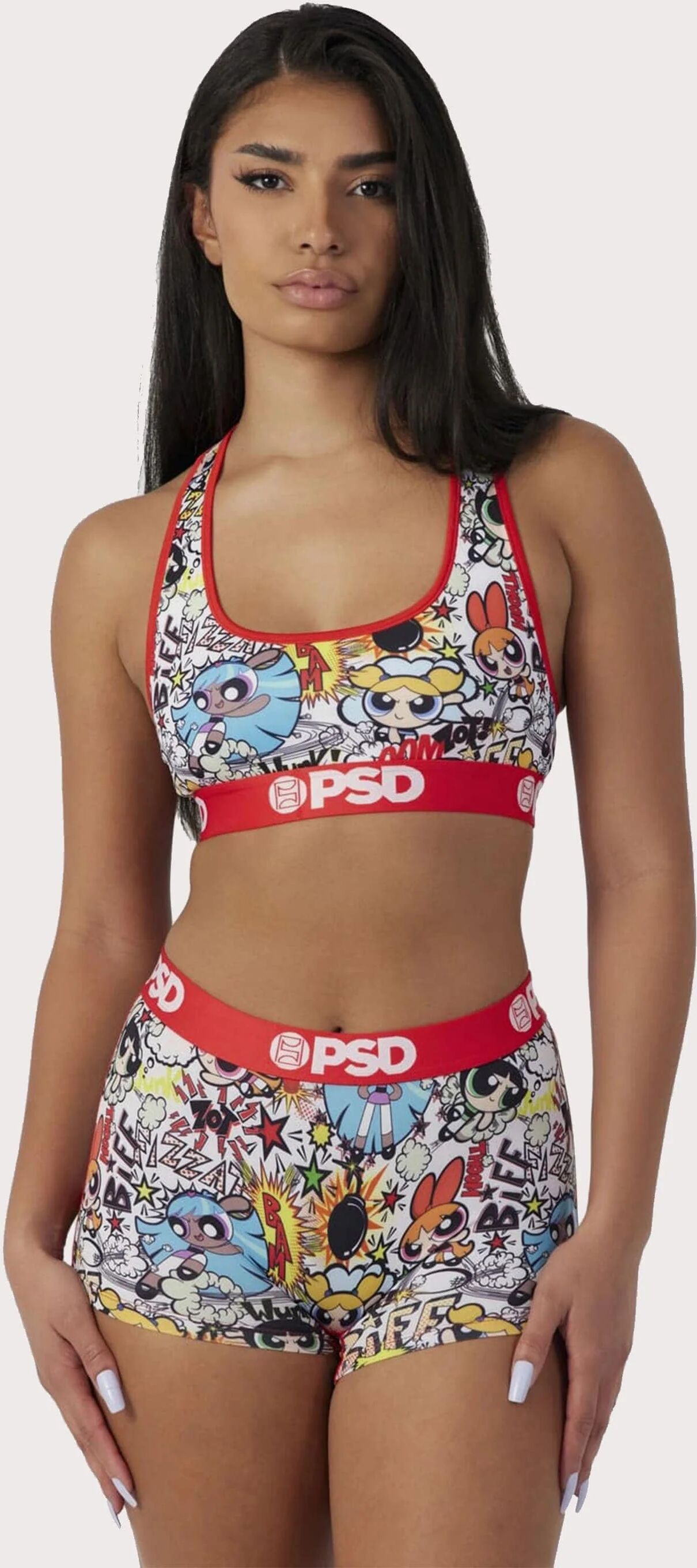 Psd Underwear Powerpuff Girls Bomb Sports Bra  - Red - Size: XLG