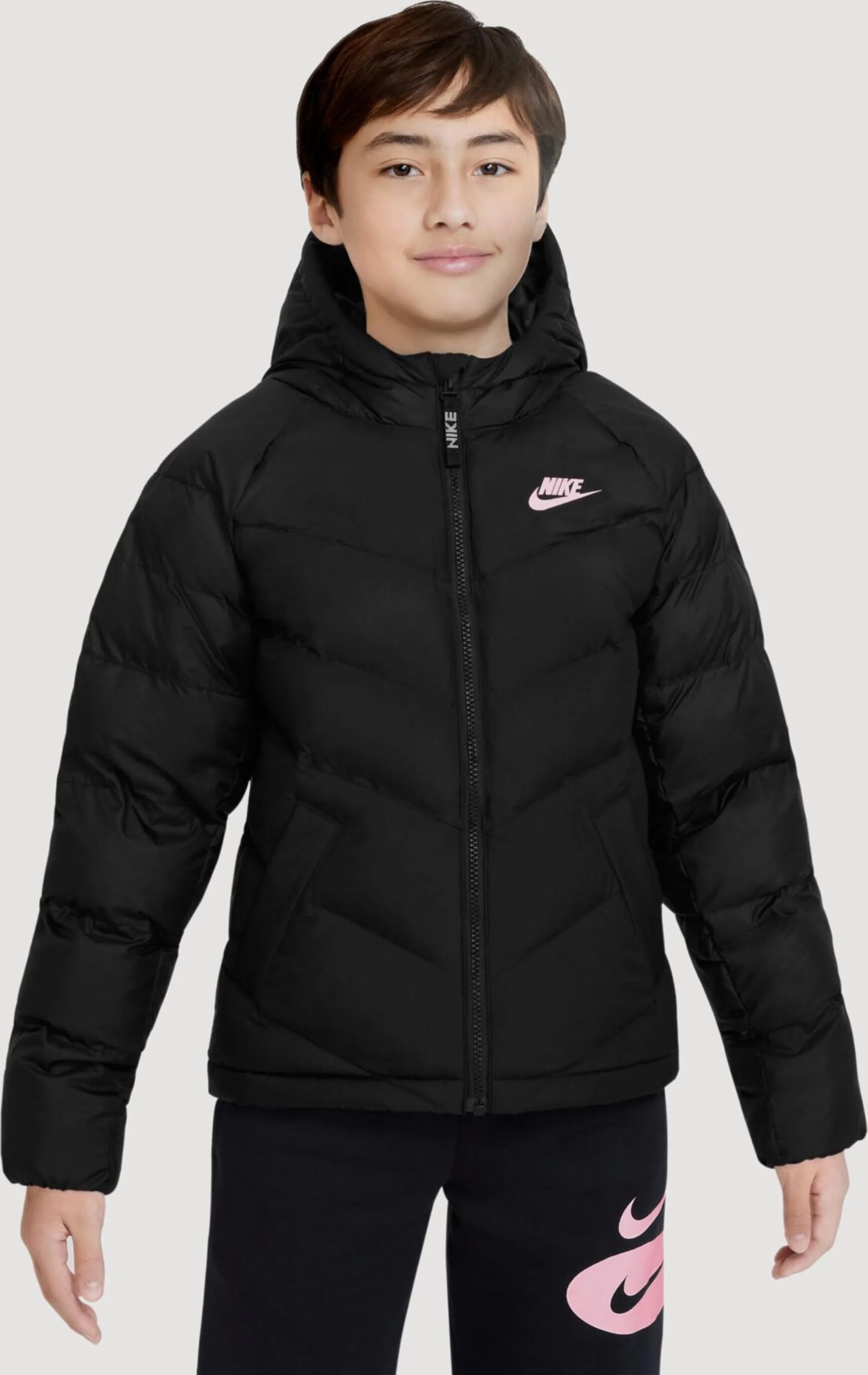 Nike Puffer Jacket Grade-School  - Black - Size: Medium