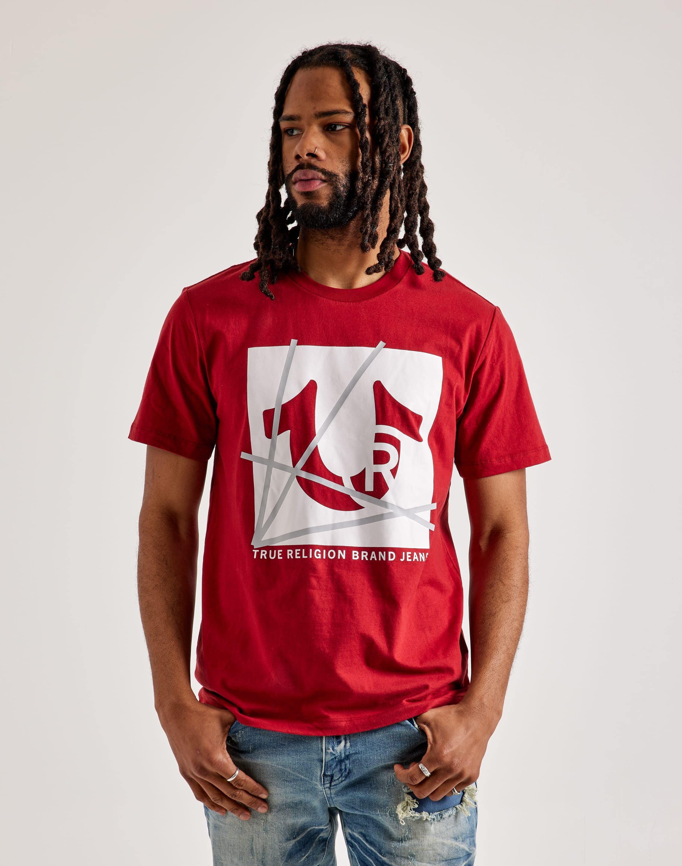 True Religion Graphic Tee  - Red - Size: LG