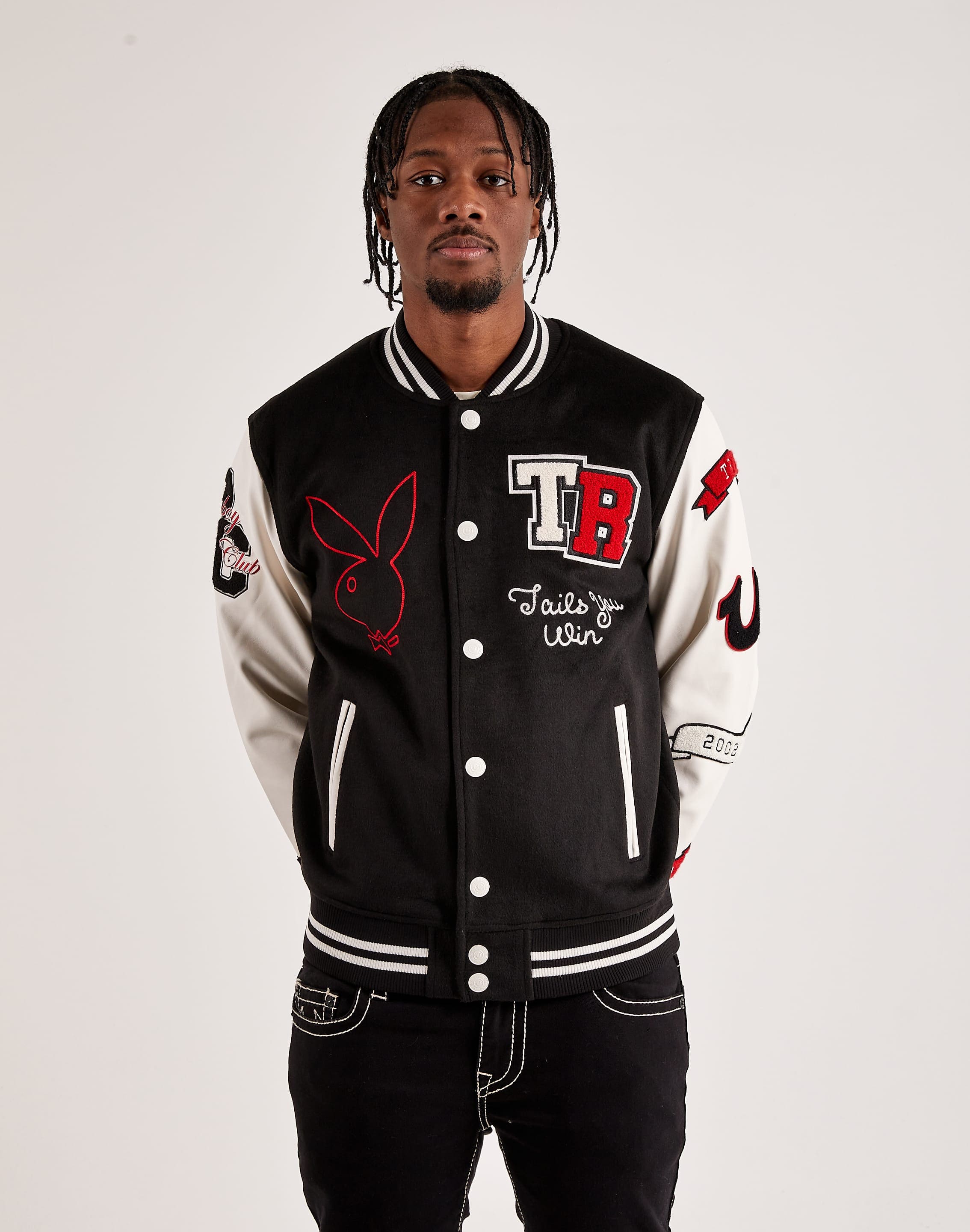 True Religion Good Bunny Varsity Jacket  - Black - Size: LG