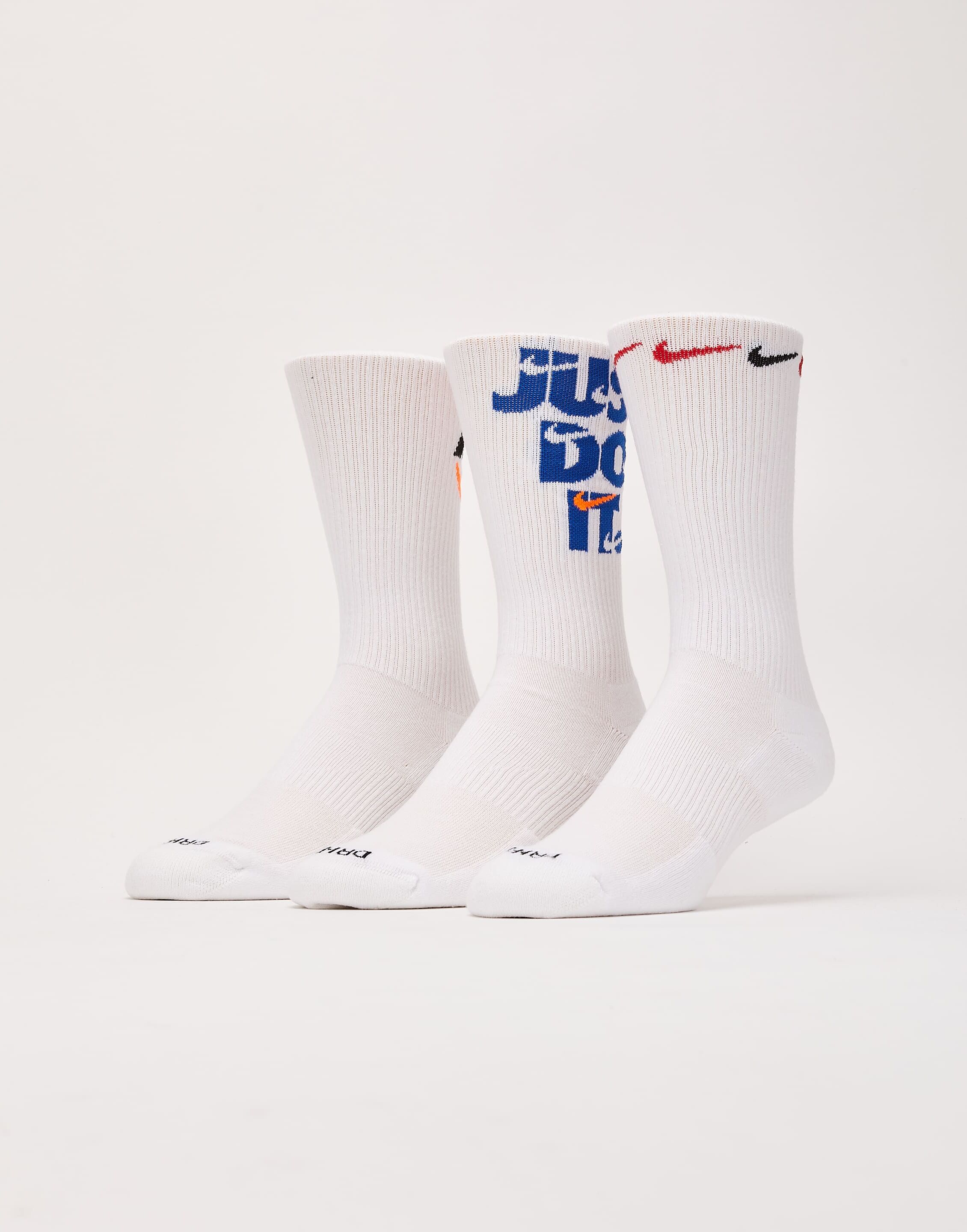 Nike Everyday Plus Cushioned 3-Pack Crew Socks  - White - Size: LG