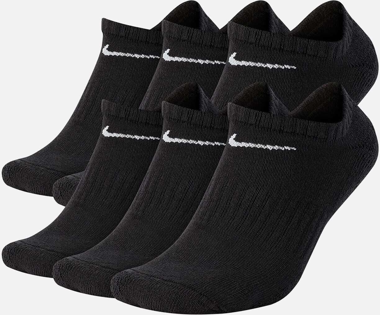 Nike 6-Pack No Show Socks  - Black - Size: LG