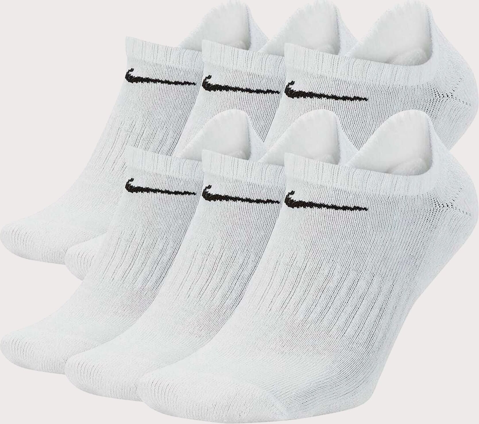 Nike Everyday Cushioned No-Show Socks 6-Pack  - White - Size: Medium