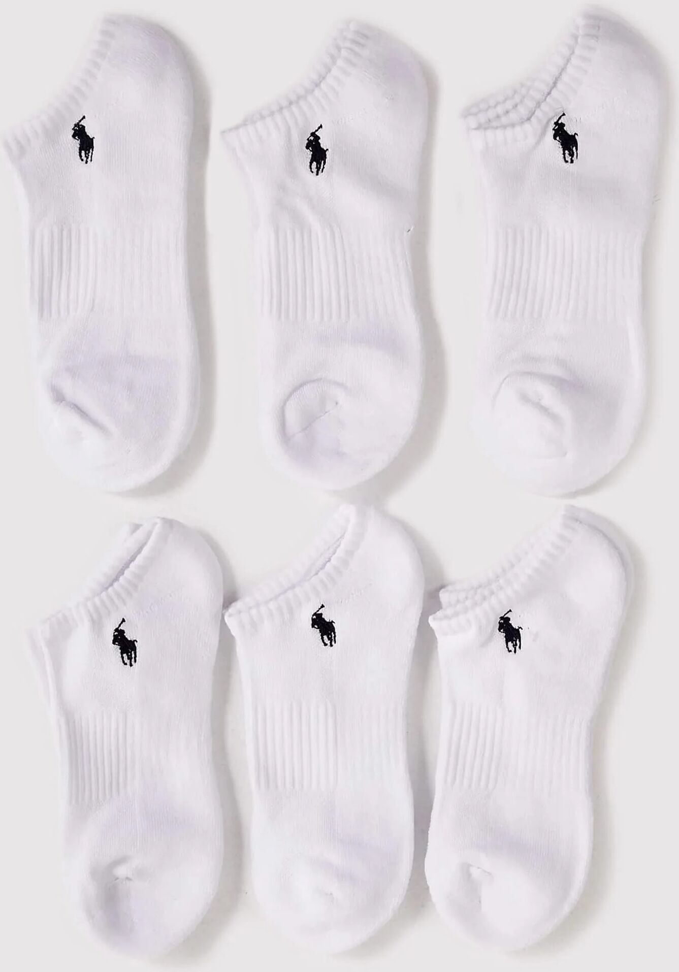 Polo Ralph Lauren Ribbed Sport Low Socks 6-Pack  - White - Size: 10-13