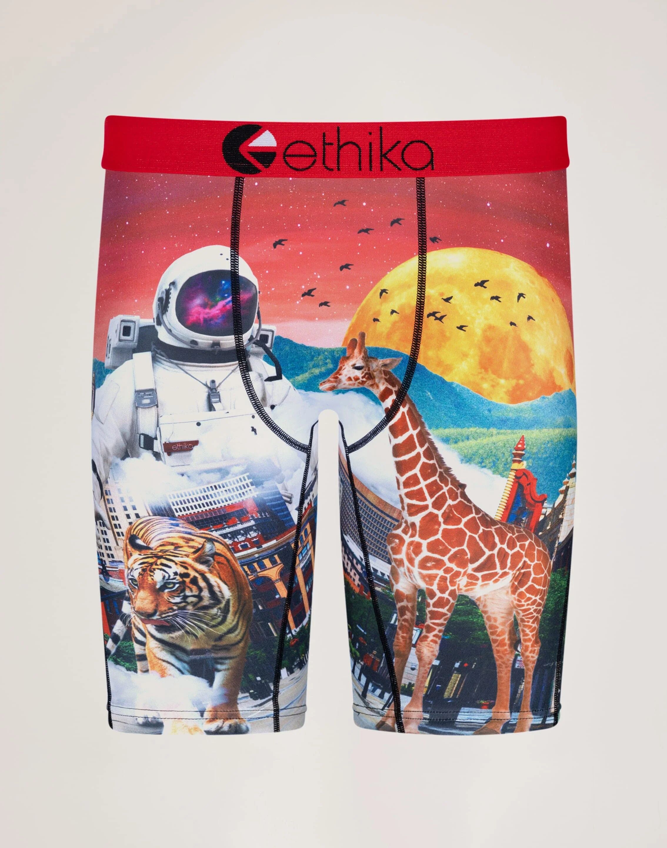 Ethika Astro Zoo Boxer Briefs  - Red - Size: 2XLG